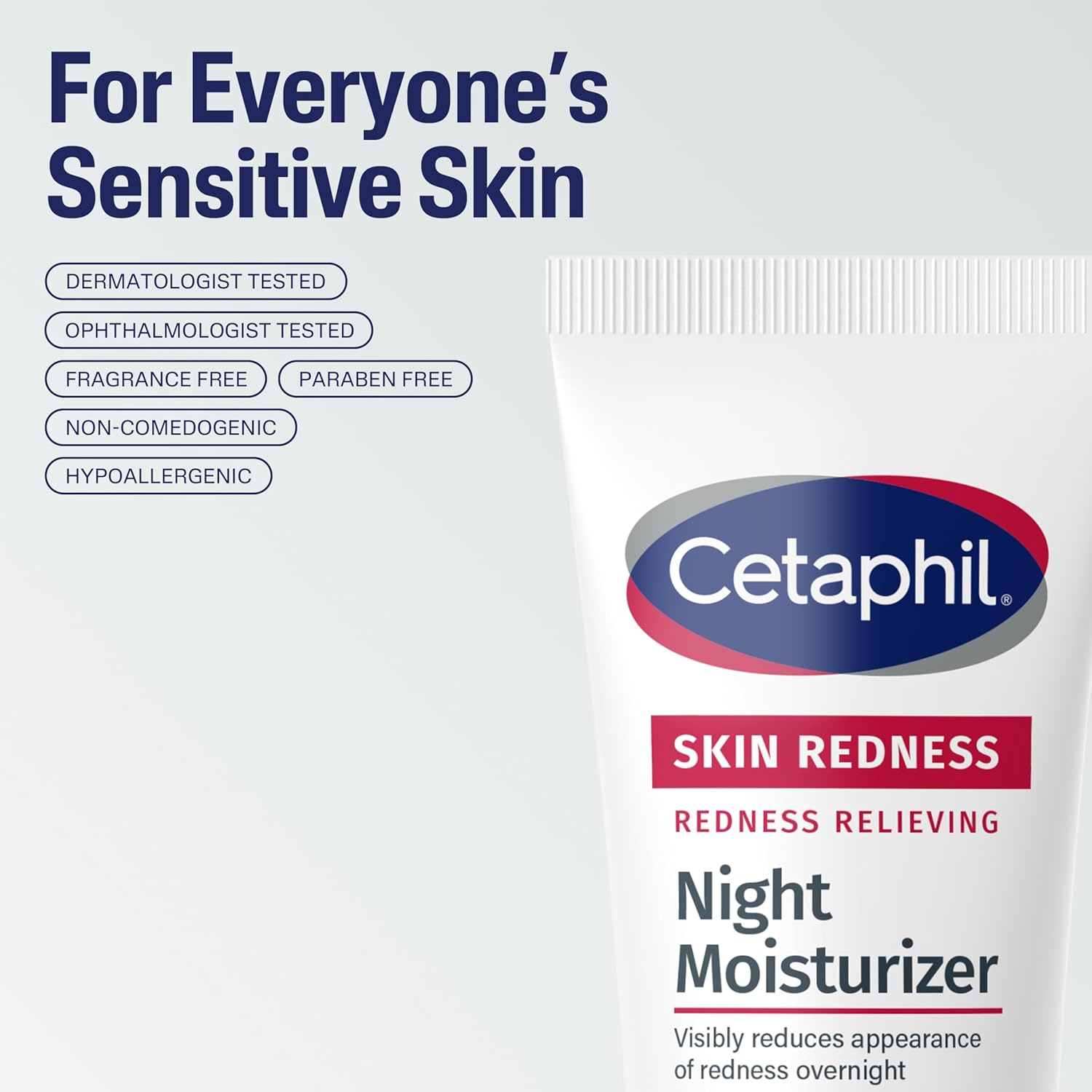 Cetaphil Night Cream, Redness Relieving Night Moisturizer for Face, 1.7 fl oz, For Dry, Redness-Prone Skin, Hypoallergenic, Fragrance Free - Image 7