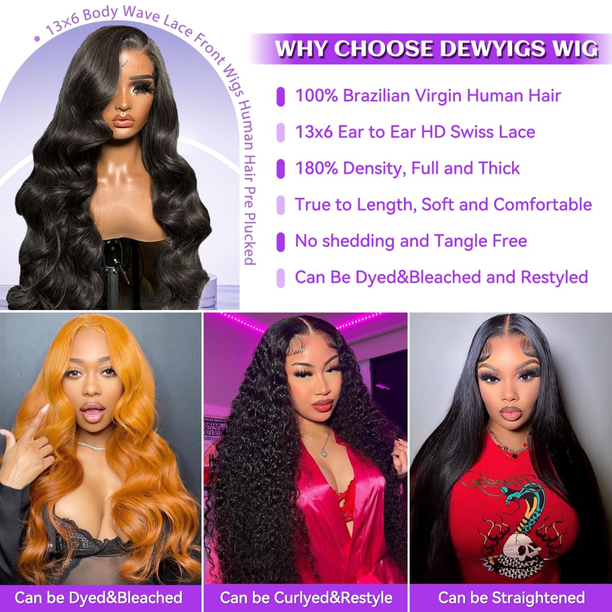28 Inch 13x6 Lace Front Wigs Human Hair Pre Plucked Body Wave HD Transparent Lace Frontal Wigs Human Hair 180 Density Glueless Wig with Baby Hair for Women - Image 2