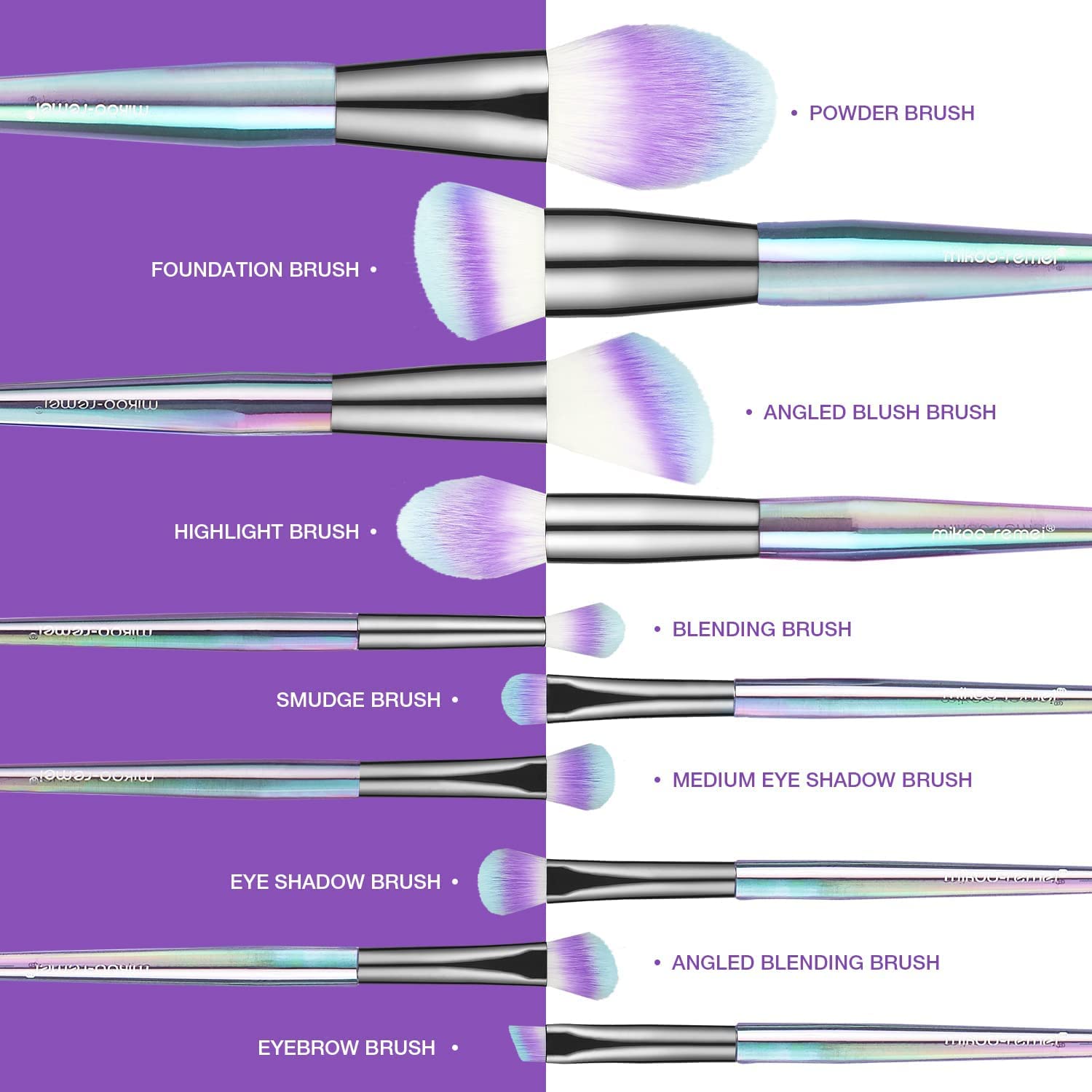 Makeup Brush Sets, Premium Synthetic Contour Blush Foundation Concealers Eye Shadows Eyebrow Cosmetic Brushes(10 pcs) - Image 5