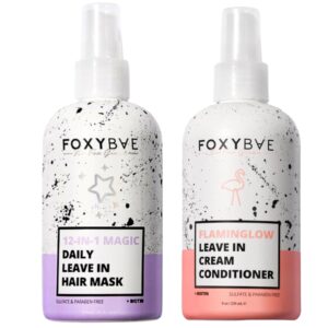 FoxyBae 12-in-1 Magic Hair Mask (8Oz): Hydrating Conditioner Spray and Cream for Hair Growth, Color Treated Hair