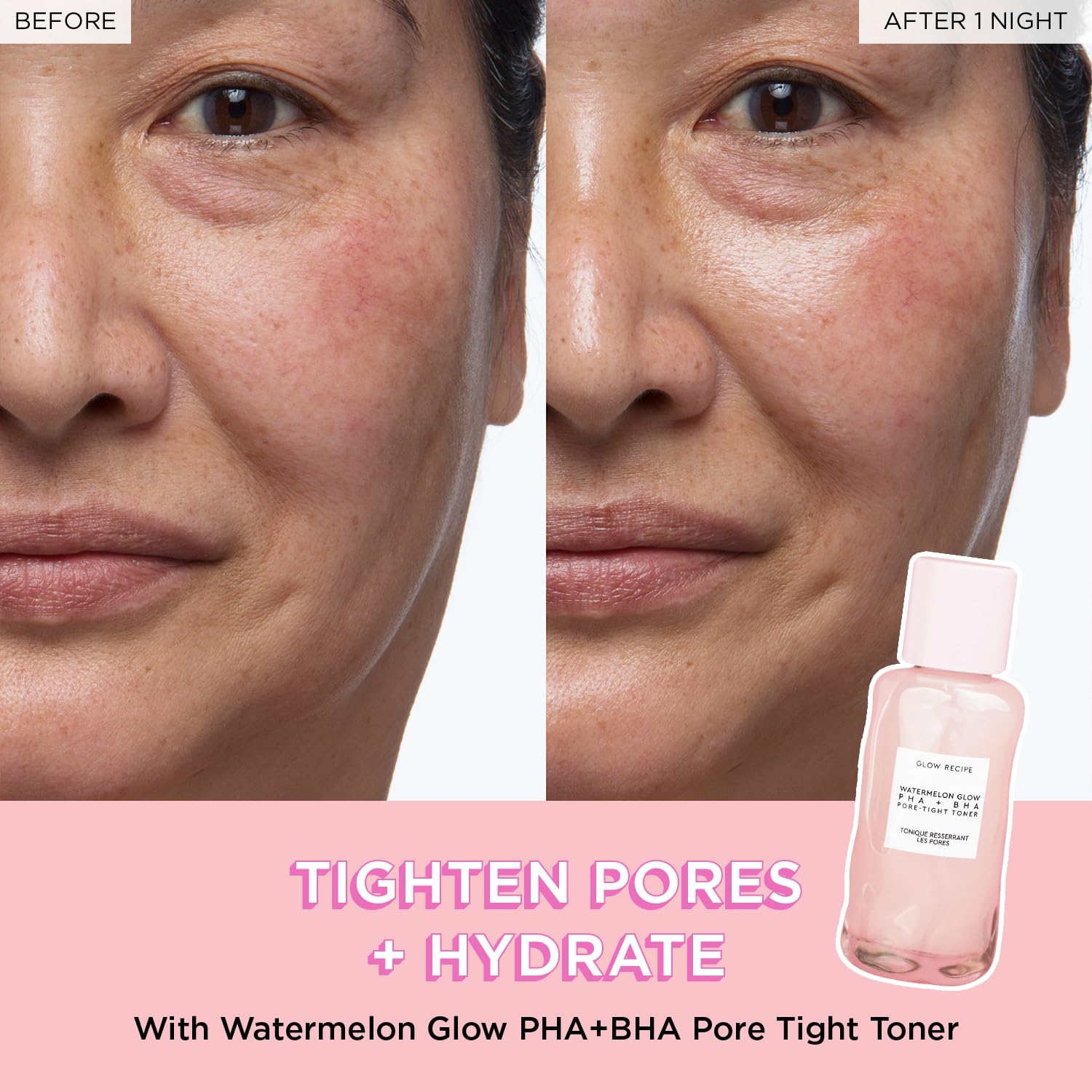 Glow Recipe PHA + BHA Face Toner - Korean Skin Care Pore Minimizer & Gentle Facial Exfoliator for Tightening, Hydrating & Exfoliating - Glycerin, Watermelon & Cactus Water (40ml) - Image 4
