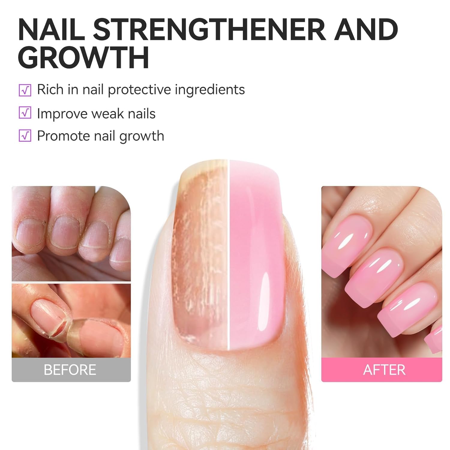 6 in 1 Natural Nail Polish Strengthener Growth Treatment Daily Use Hardener - Image 5