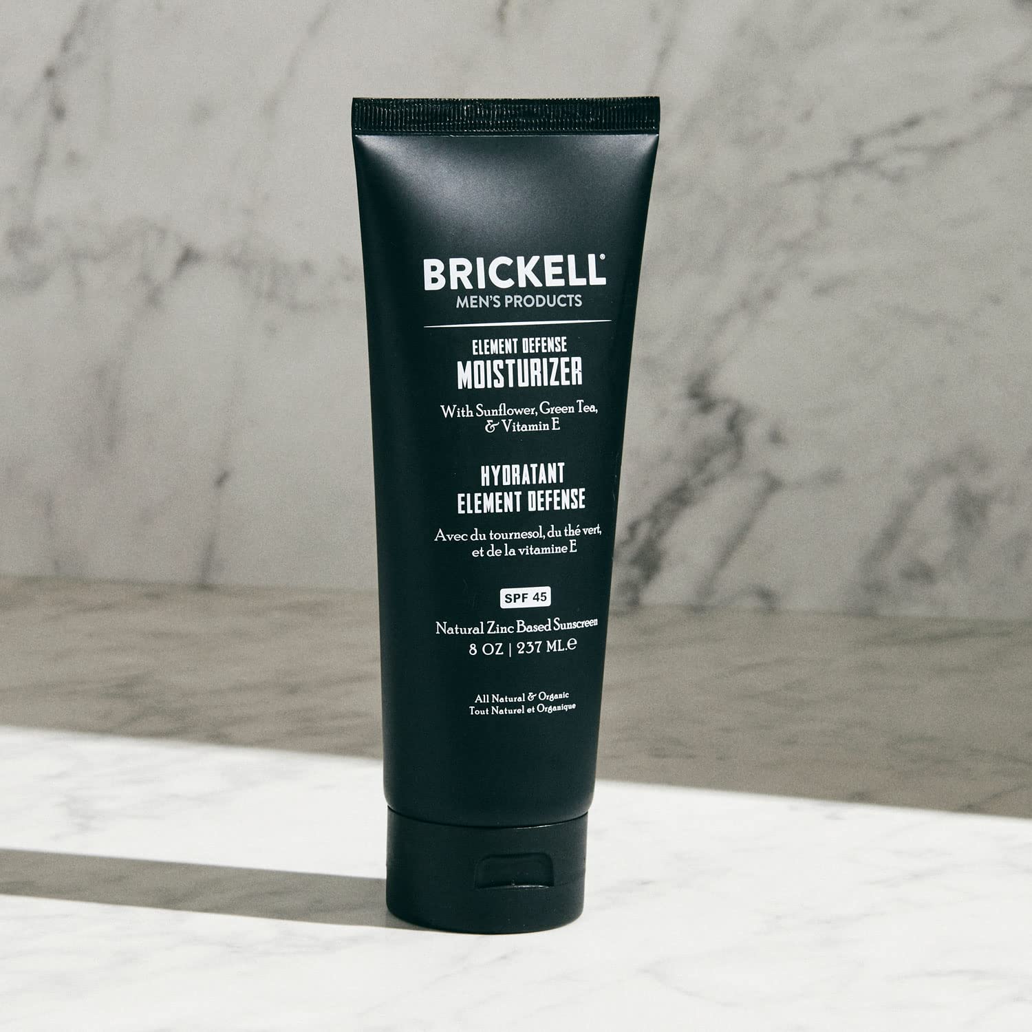 Brickell Men's Element Defense SPF45 Moisturizer for Men, Natural & Organic, Zinc Oxide Mineral Sunscreen, Hydrates and Protects Skin Against UVA/UVB Rays, 8 Ounce, Unscented - Image 3