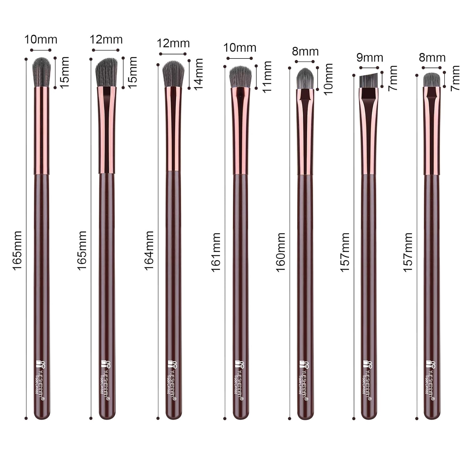 Eye Makeup Brushes Set, Premium 7Pcs Eyeshadow Brush, Professional Eye Brush for shadow lip Angled Eyeliner Eyebrows, Soft Hairs and Wood Handle. - Image 3