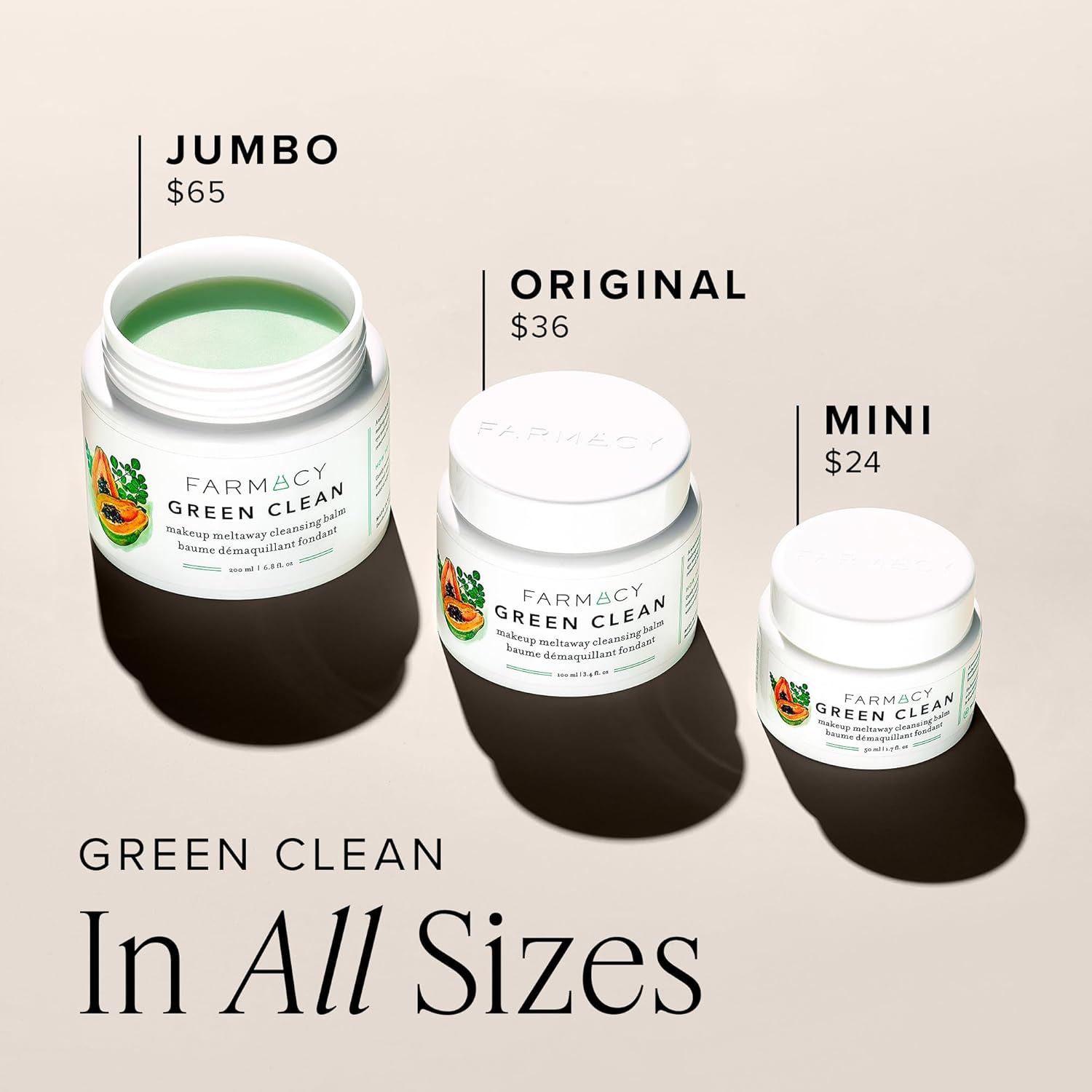 Farmacy Makeup Remover Cleansing Balm - Green Clean Waterproof Makeup Remover + Oil Based Cleanser - Gentle Exfoliating Double Cleanser - Melts From Balm to Milky Lather (50ml) - Image 8