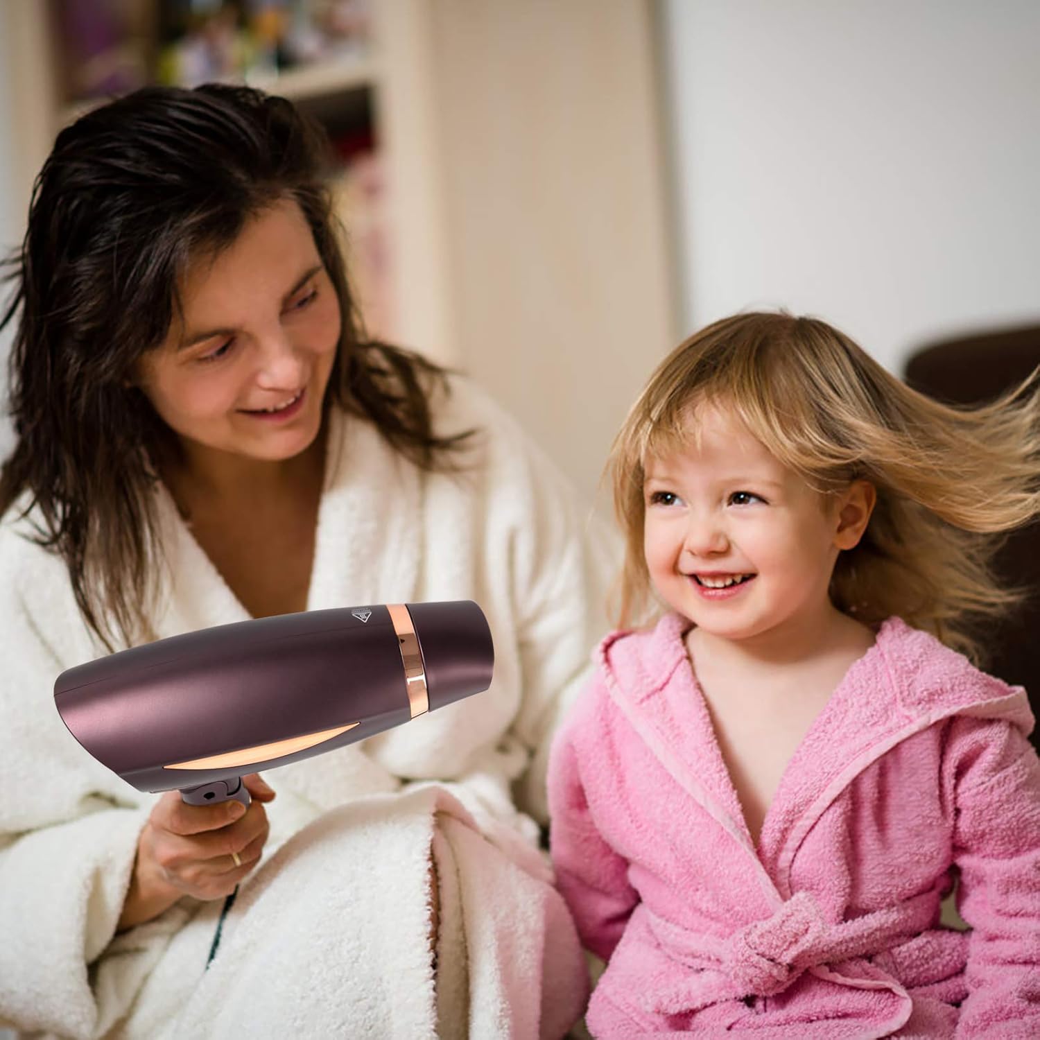 CONFU Portable Travel Hair Dryer, 1600W Ceramic Tourmaline Ionic Travel Blow Dryer, Compact Folding Lightweight Hair Dryers for Women Kids (Brown - Image 5