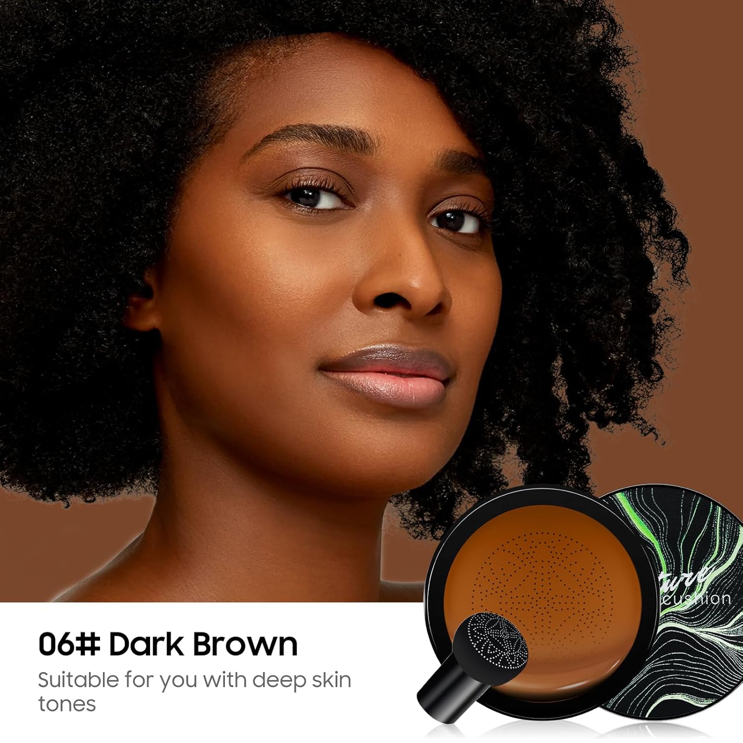 Air Cushion CC Cream Mushroom Head Applicator Deep Moisturizing Foundation for All Skin Types 30ml - Image 2
