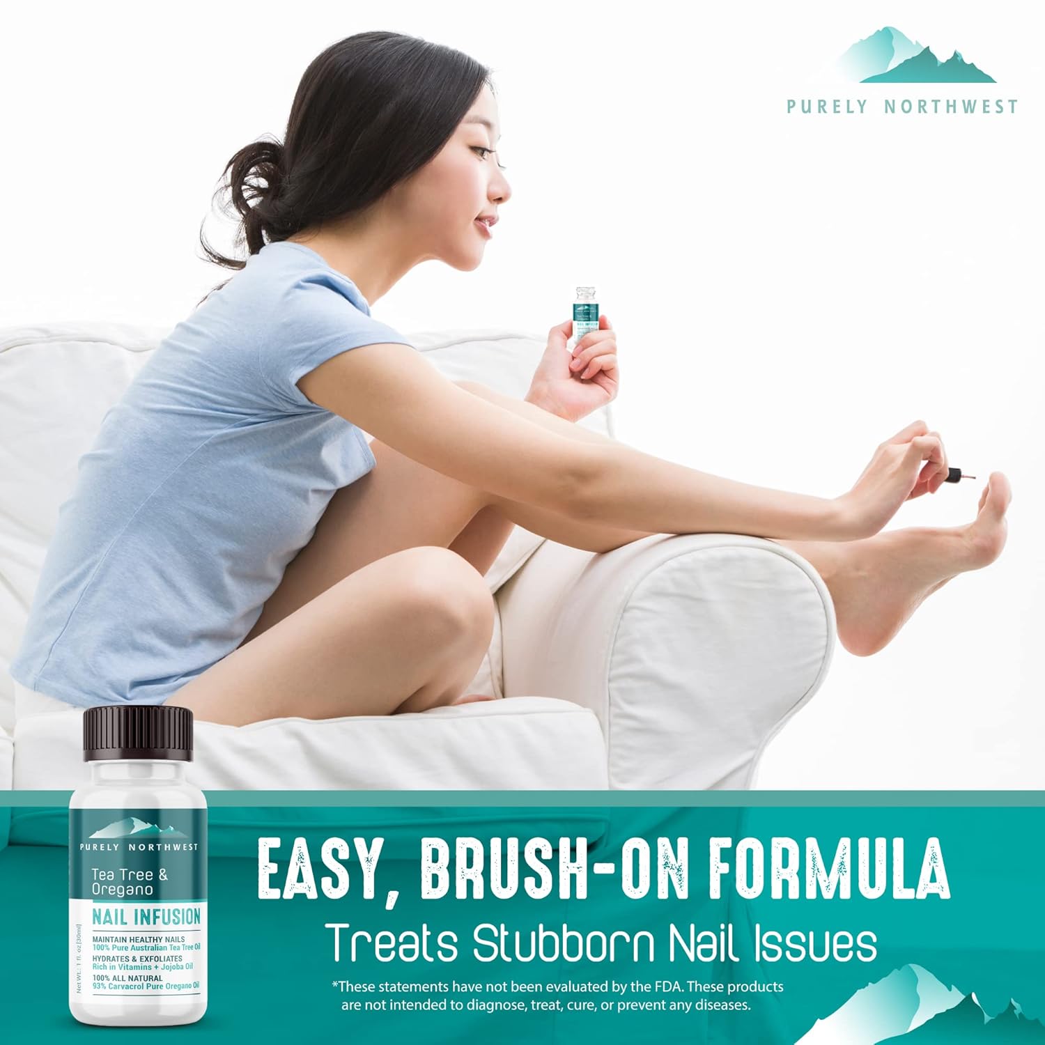 Toenail Fungus Extra Strength Solution-Thick Discolored Nail Repair, Ingrown Nails, Dry Cracked Nails & Cuticles-All Natural with Tea Tree & Oregano Oil: by Purely Northwest USA 1oz - Image 3
