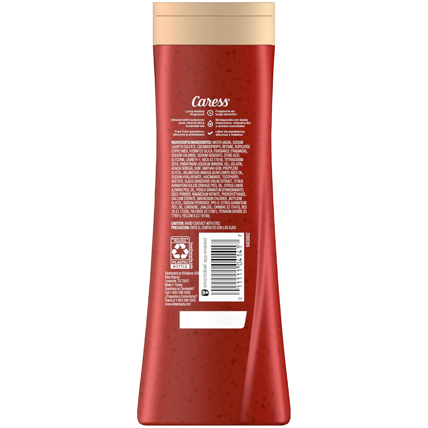 Caress Body Wash for Women, Tahitian Pomegranate & Coconut Milk, Exfoliating Shower Gel for Renewed, Glowing Skin, 20 fl oz, 4 Pack - Image 2