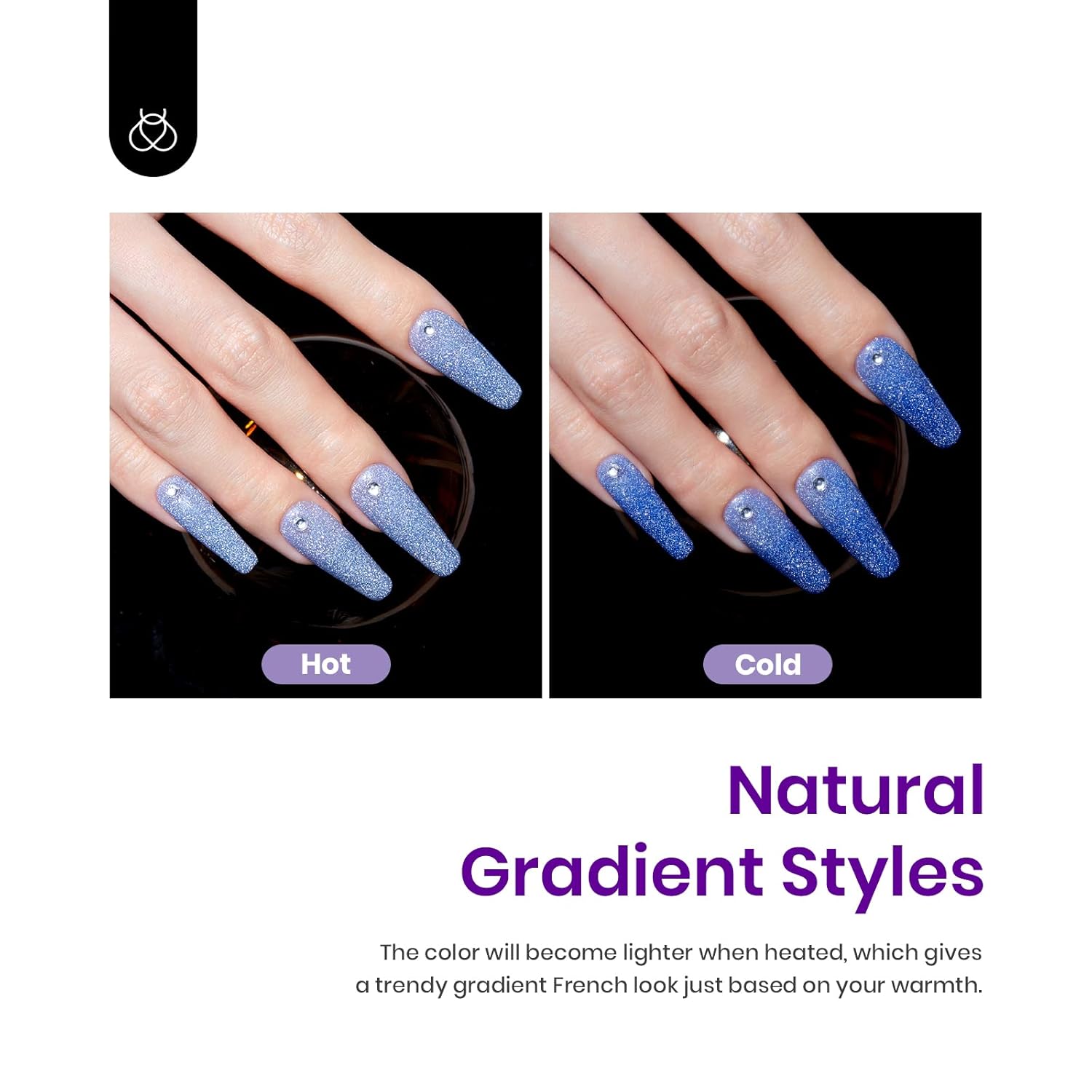Beetles Color Changing Gel Nail Polish Kit, 6 Colors Pink Red Glitter Blue Purple Mood Temperature Change Nail Polish Gel Set Soak Off Nail Art Gel DIY Salon Manicure Gift - Image 4