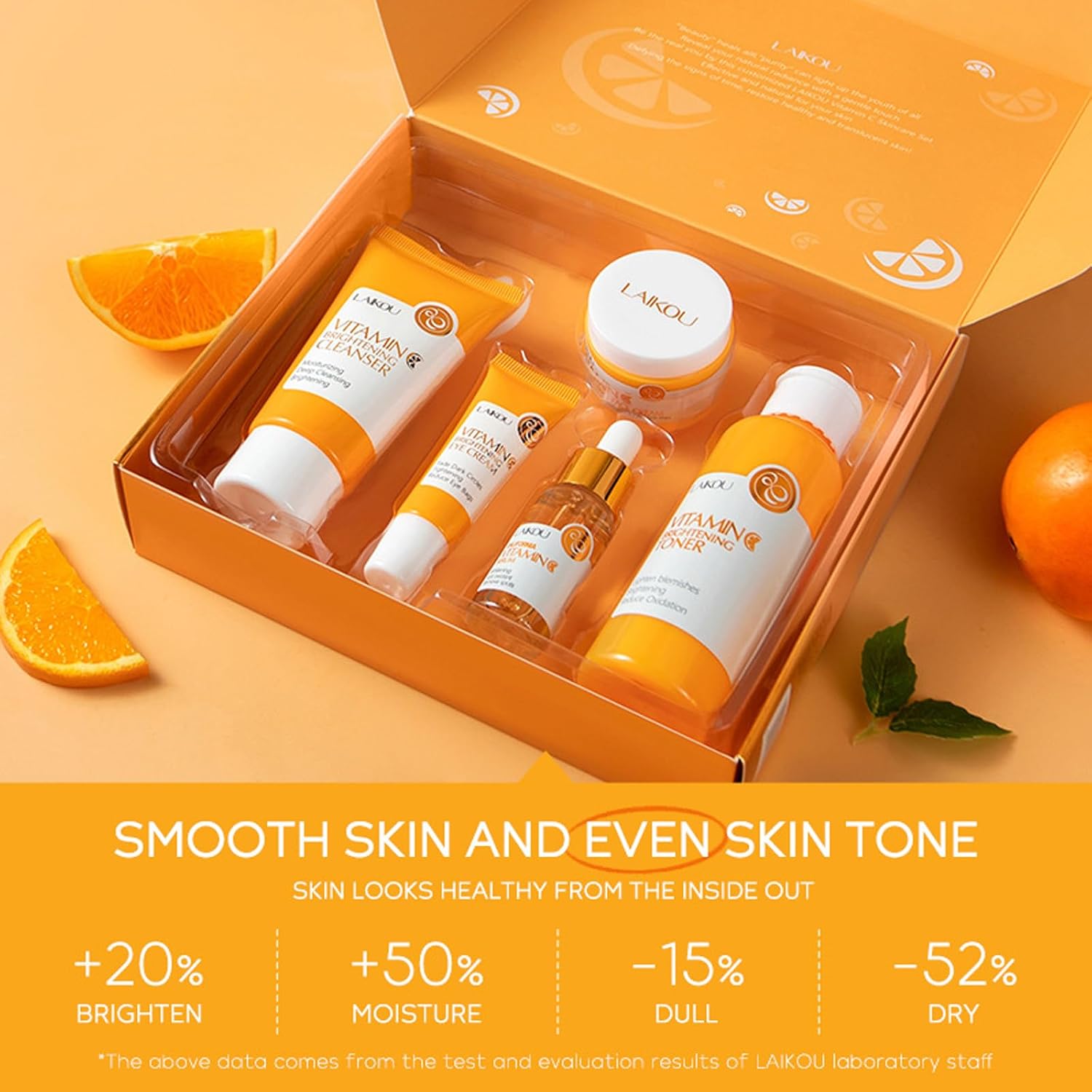 Skincare Gift Set for Teenage Girls,Vitamin C Skin Care Set - 5 Piece Gentle Skin Cleaning & Care Travel Size Kit With Cleanser, Toner, Face Serum,Eye Cream,Face Cream Brighten Face Skin Care Kit - Image 2