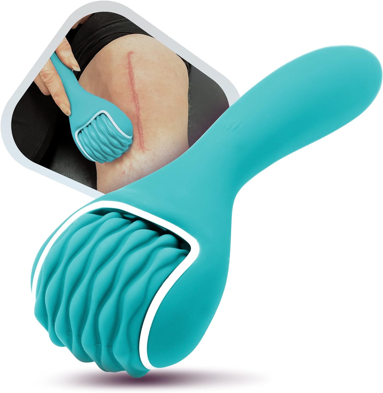 Scar Roller, Scar Tissue Massager for Post-Surgery Recovery, Silicone Ice Massage for Post-Surgery Incision Swelling and Soreness, Joint Roller for Improved Range of Motion and Flexibility. Teal