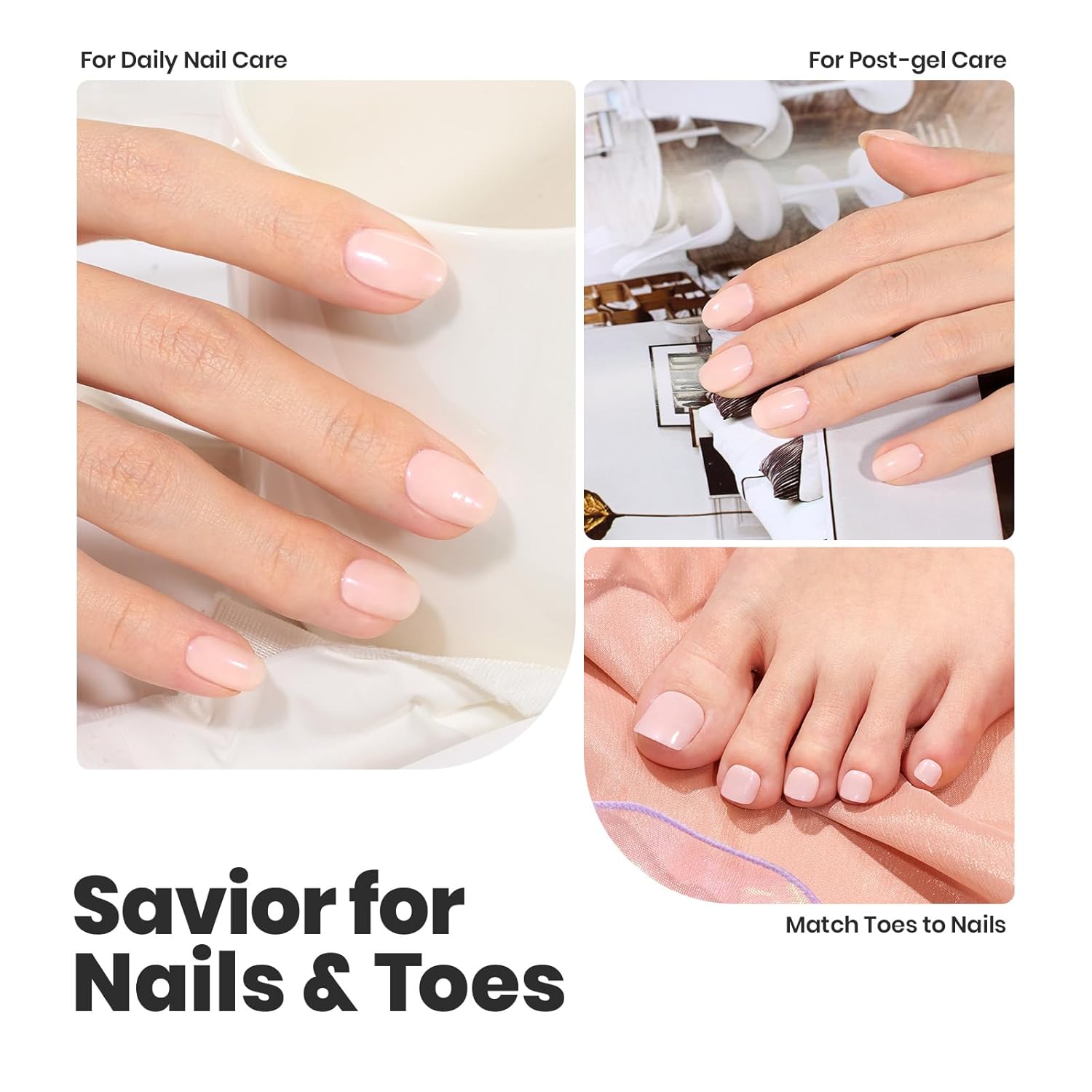 Beetles Nail Polish - Nude Nail Polish Shimmer Nail Concealer Fast Dry Quick Natural Nail Strengthener and Growth Treatment for Thin and Damaged Nails,0.51 FL OZ - Image 7