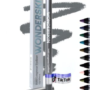 Wonderskin 1440 Longwear Blue Glitter Waterproof Eyeliner Pencil - Sharpenable Eyeliner Pencil and Smudge Proof Eye Liner Pencils (Oyster Blue)