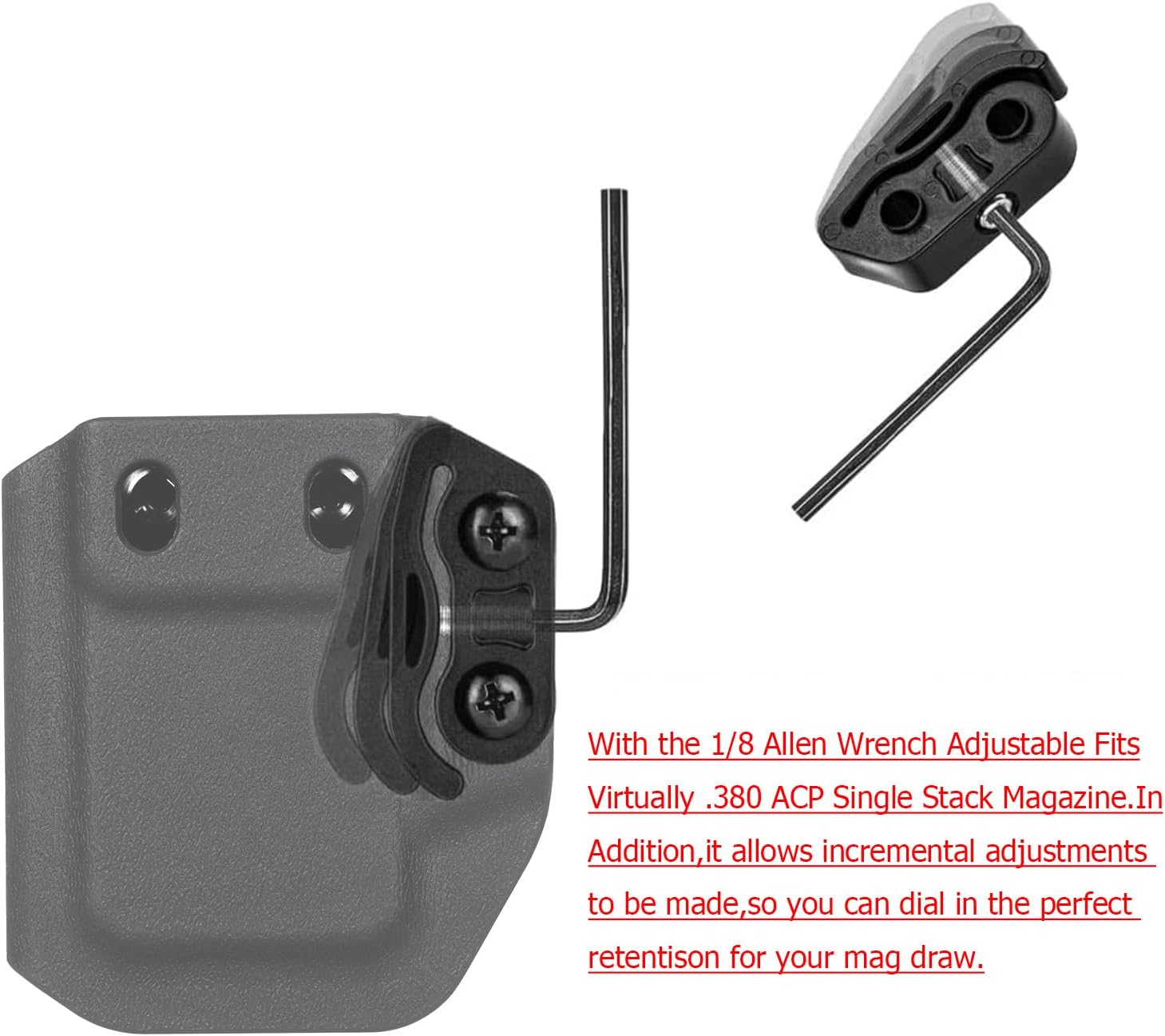 S&W M&P Bodyguard .380 IWB Holster Right Hand Fits Smith & Wesson M&P Bodyguard .380 / Bodyguard .380 with Integrated Red Laser Pistol Holster & Universal .380 Single Stack Mag Carrier - Image 4