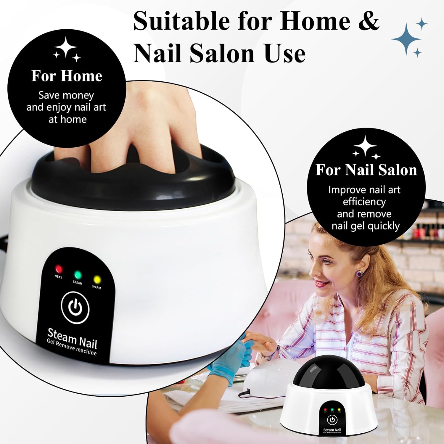 Electric Nail Soaking Bowl, Soak off Bowl for Gel Nail Polish, Acrylic Nails, Dip Powder Removal, Black - Image 5