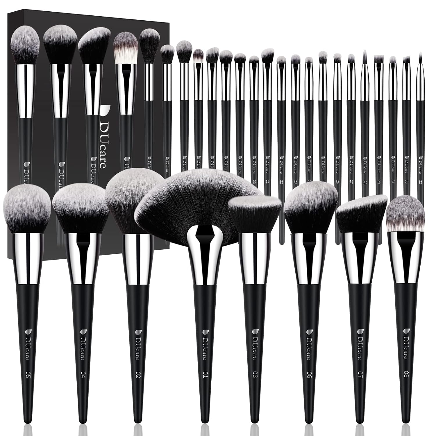 DUcare Makeup Brushes Professional 32Pcs Make up Brushes Set Premium Christmas Gift Synthetic Kabuki Foundation Blending Brush Face Powder Blush Concealers Eye Shadows