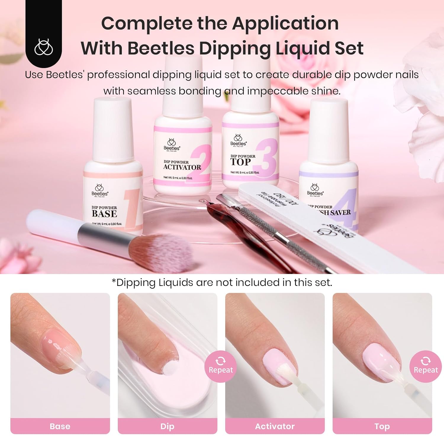 Beetles Dip Powder Nail Kit, 36 Colors Glitter Nude Pink Red Green Pastel Dip Nail Powder Starter Kit Quick Drying Spring Dipping Powder Set for French Nails Art Manicure DIY Salon Gift for Women - Image 7