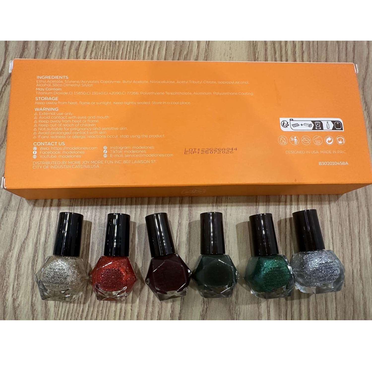 modelones Nail Polish Set 6 Colors Red Green Glitter Mini Nail polish Set Gold Silver Nail Polish Kit Quick Dry Manicure Nail Art Manicure DIY Home Salon Gift for Women Mom - Image 8