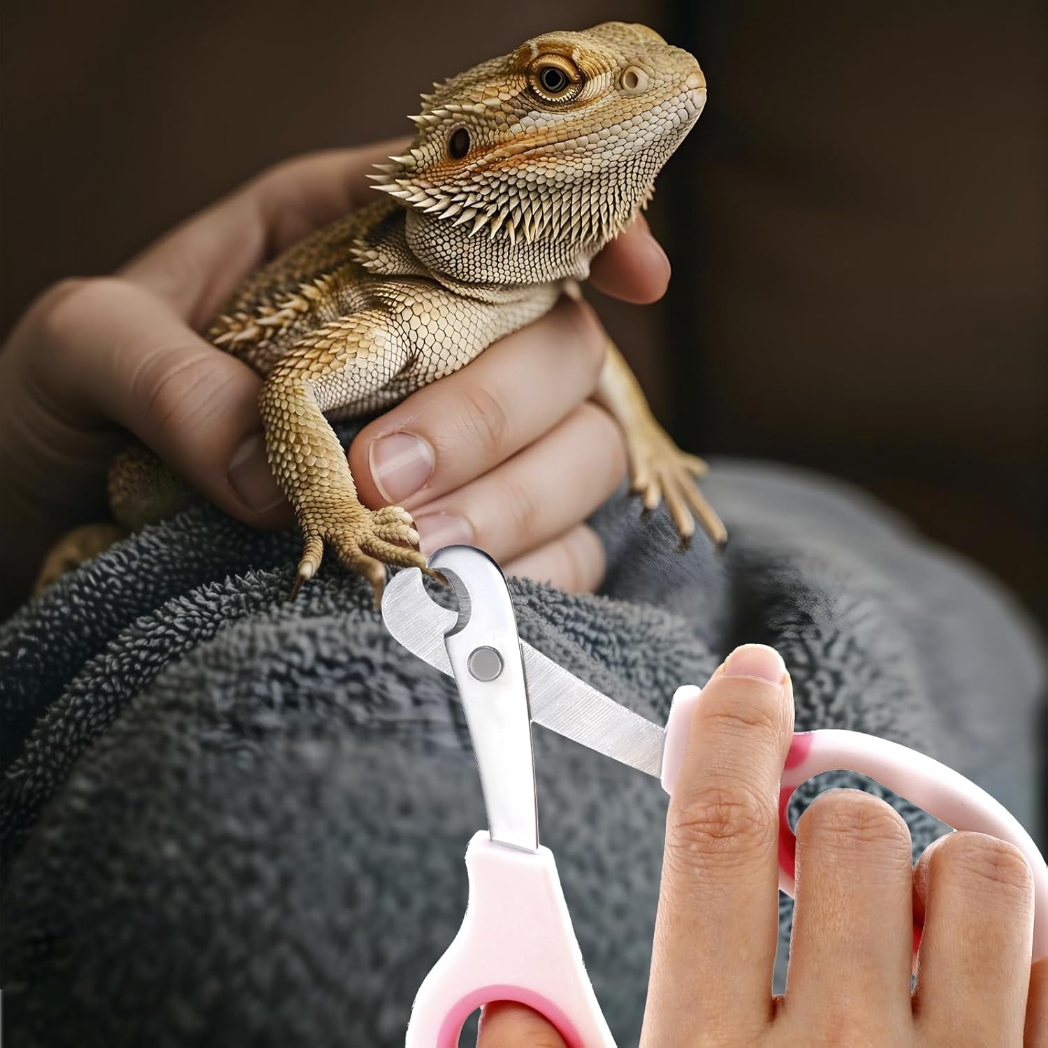 Stainless Steel Angled Edge Small Pet Nail Clippers for Cats Reptiles Birds Hamsters - Image 7