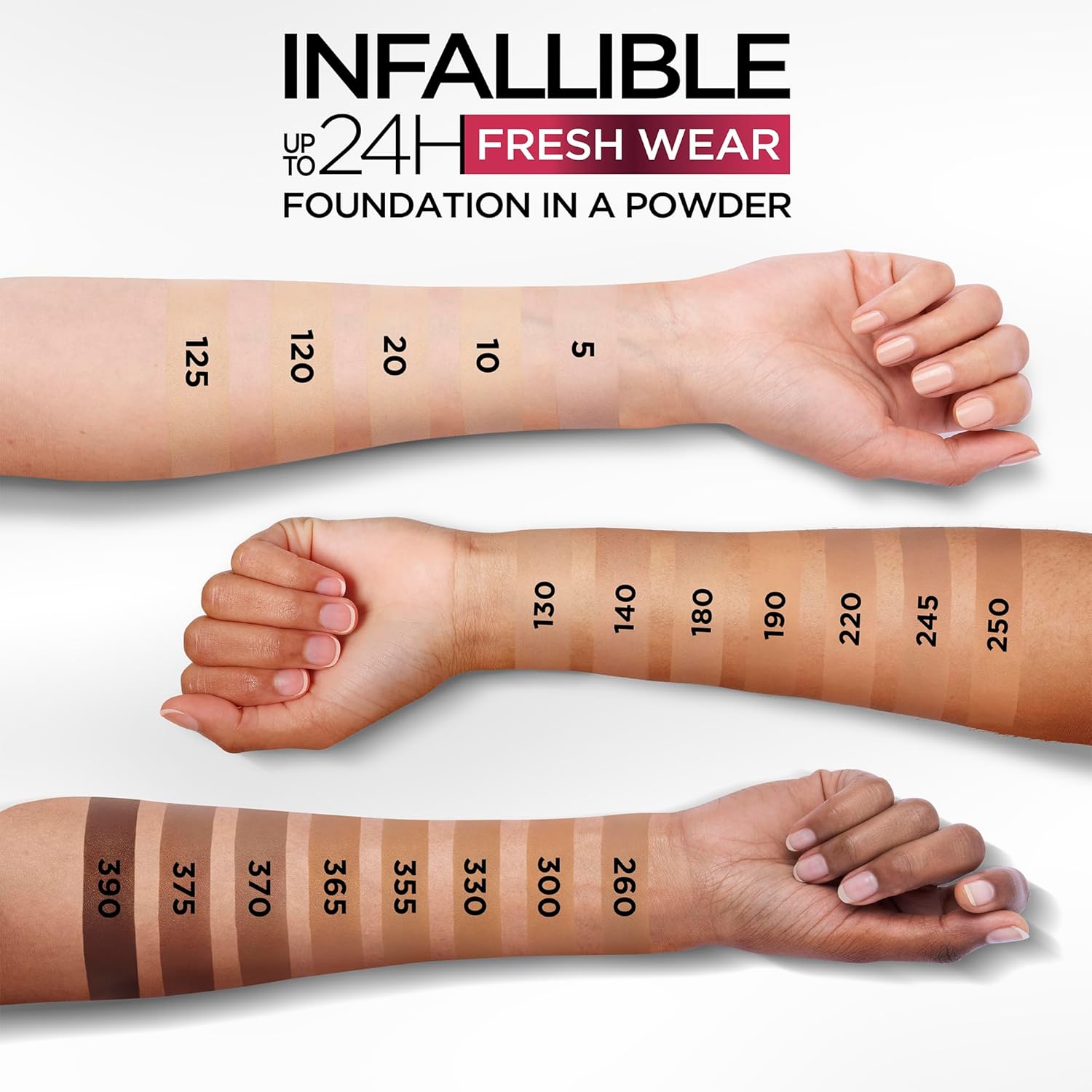 L'Oreal Paris Infallible Fresh Wear Foundation in a Powder, Up to 24H Wear, Ivory, 0.31 oz. - Image 7
