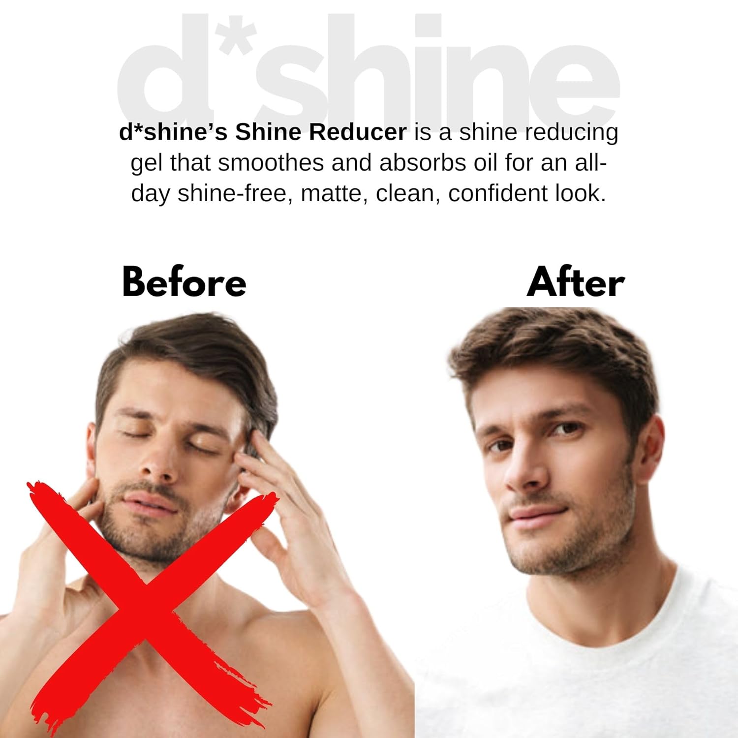 Face Shine Reducer For Men with Vitamin E - Anti Shine Mattifying Gel: Oil Control Mattifier - Absorbs Oil - Shine Free Face Oil Reducer - Matte Lotion - Image 5