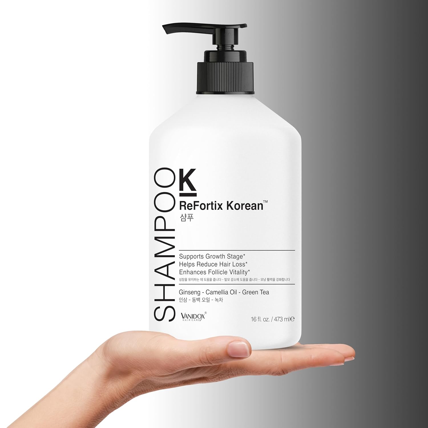 ReFortix Korean Shampoo, Enriched with Ginseng, Green Tea, and Camellia Oil, Supports Growth Stage and Helps Reduce Hair Loss for Stronger Hair (16 fl oz) - Image 7