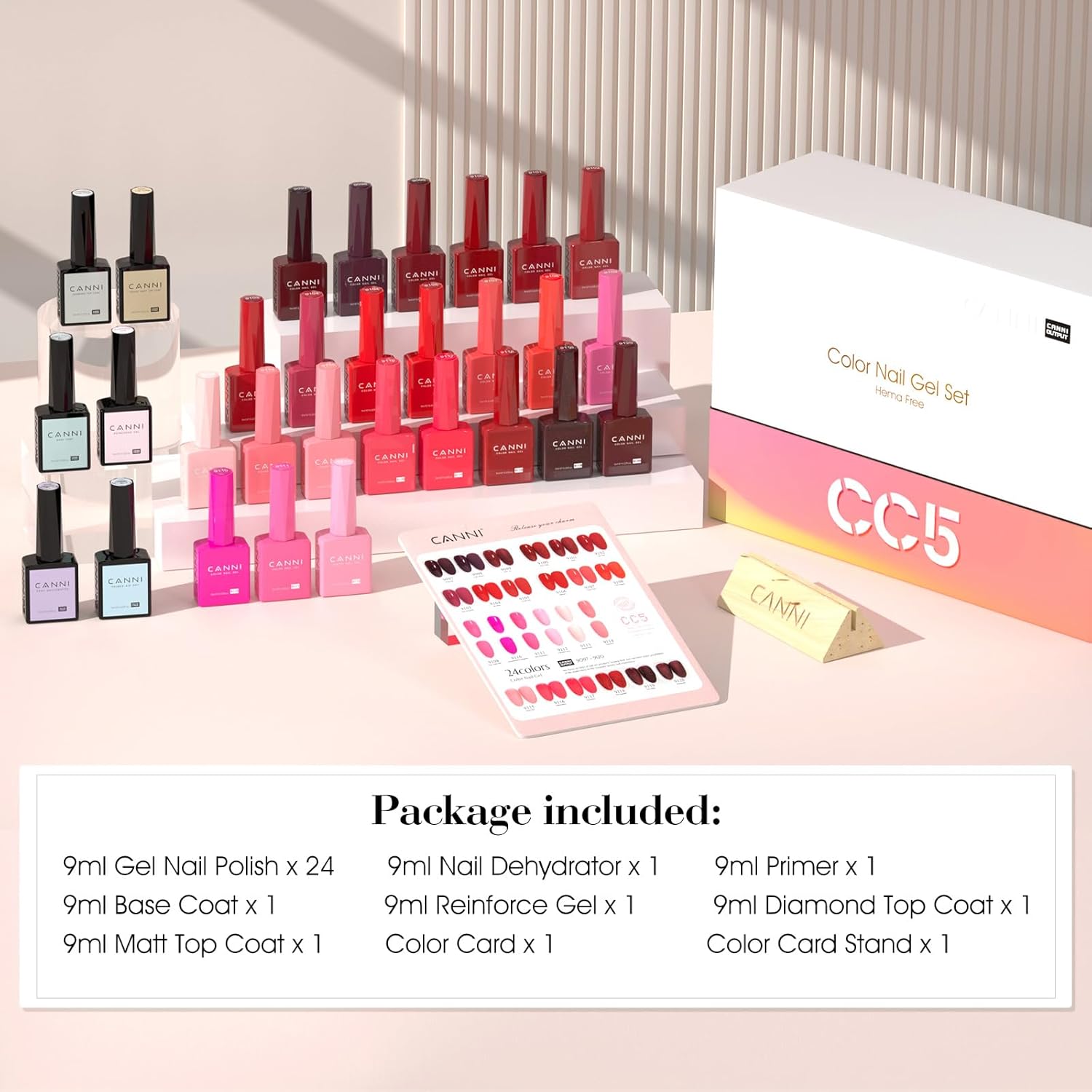 CANNI 30Pcs 9ML Hema-free Gel Nail Polish Set,Dark Red Hot Pink Purple Brown Burgundy Red Jelly Gel Polish Kit Soak Off LED Nail Polish Set Nail Art Starter Manicure Salon DIY at Home - Image 4