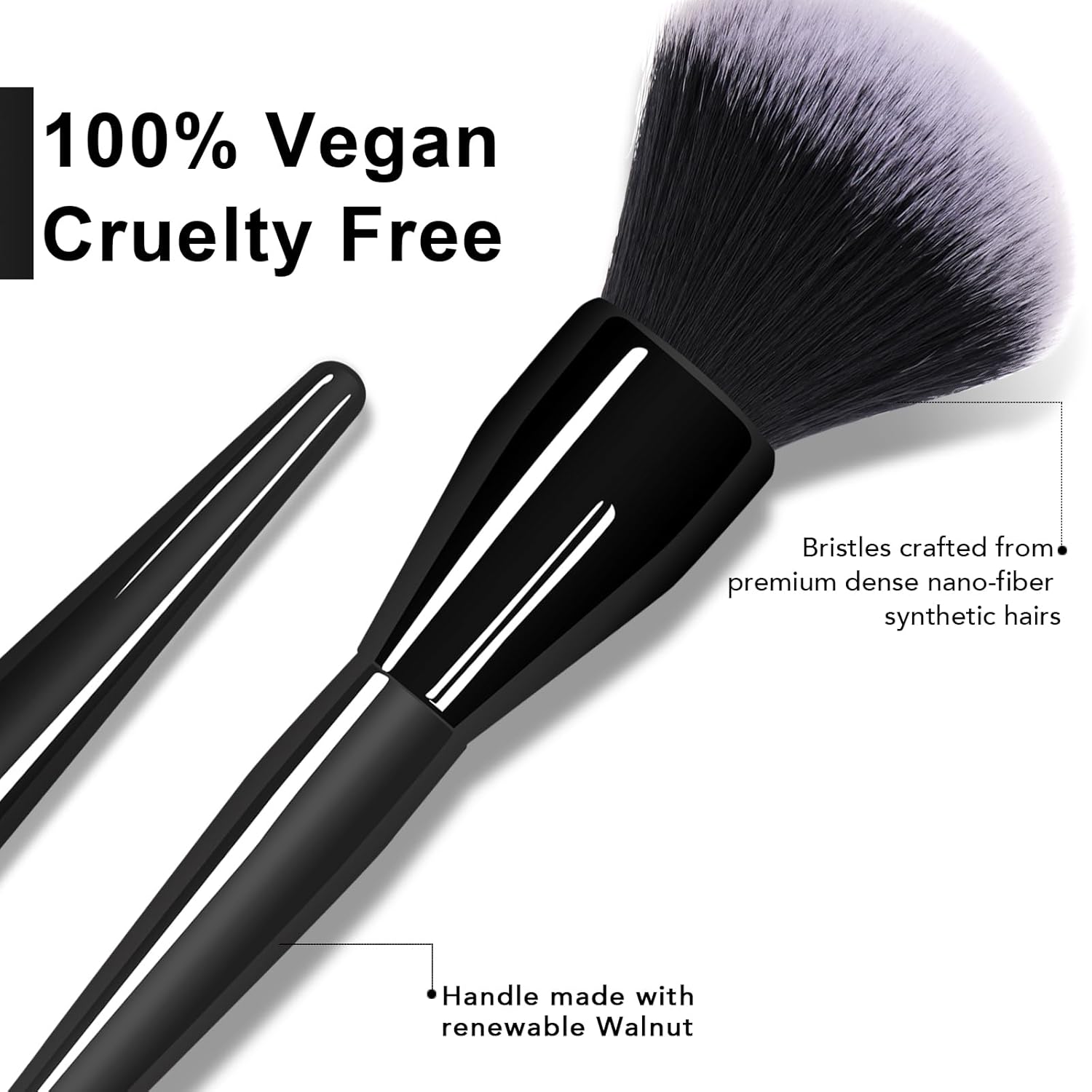 Large Powder Brush: Luxurious Foundation Brush, Professional Makeup Brush For Blending Liquid, Cream and Flawless Powder, Buffing, Blending, Vegan Makeup Tool With Cruelty-Free Bristles - Image 5
