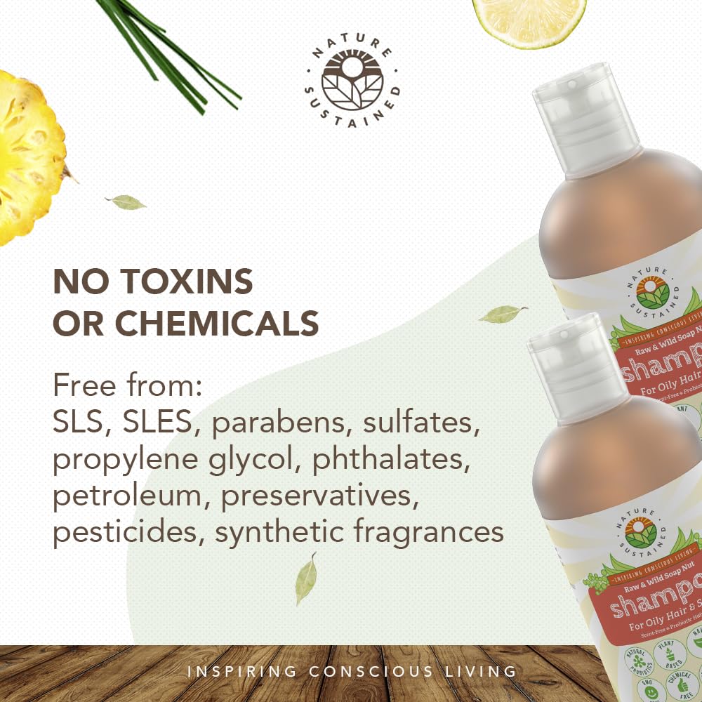 Natural Shampoo for Oily Hair & Scalp - Organic, Raw & Wildcrafted with Probiotics, Hypoallergenic & Sulfate Free Herbal Shampoo for Oil Control, Dandruff, Seborrheic Dermatitis - 9 Oz, Original - Image 6