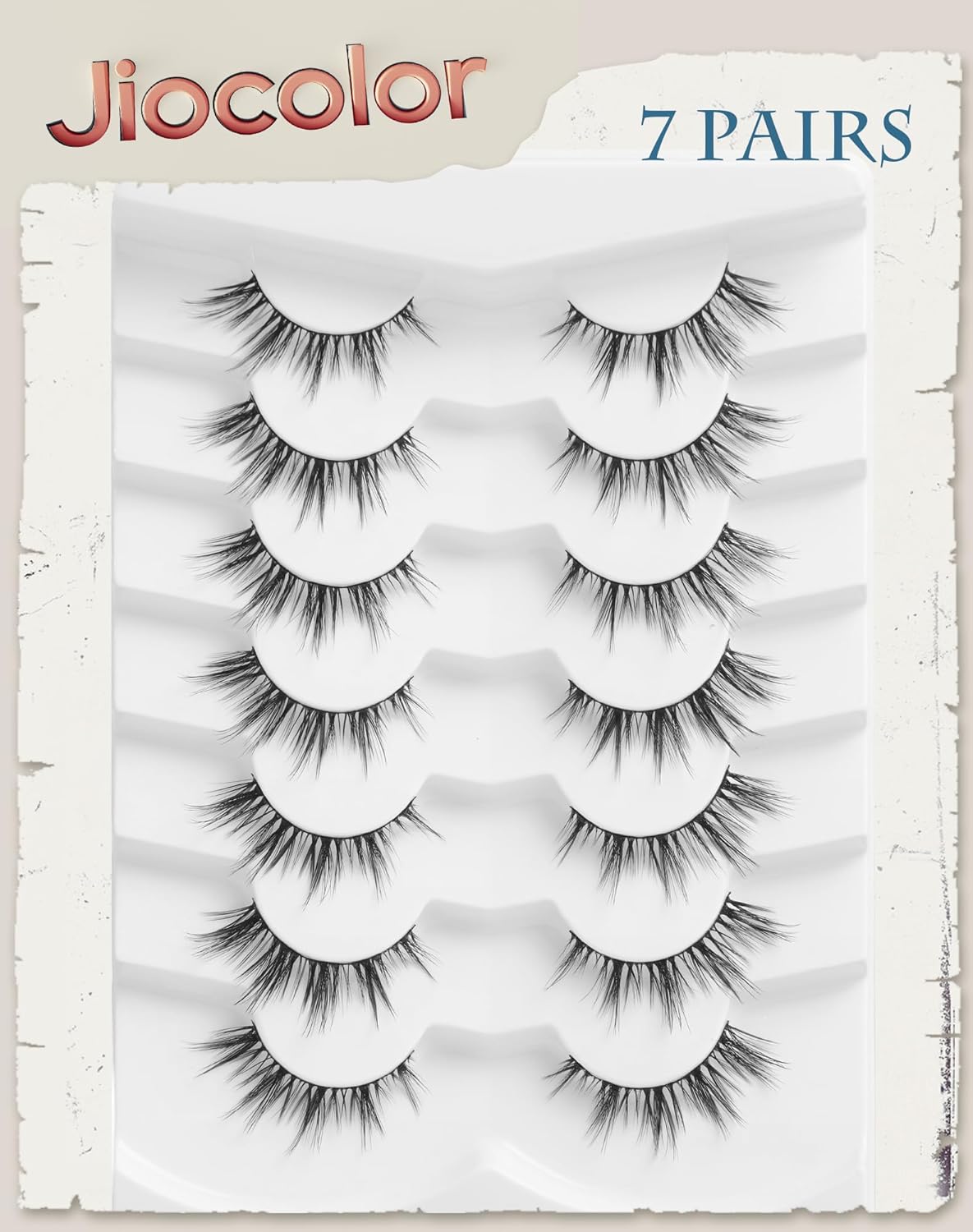 Natural Lashes That Look Like Extensions Strip Lashes Natural Look Thin Band Wispy Eyelashes 13mm Cat Eye False Eyelashes Foxy Eye Lashes 12 mm 7 Pairs S10 - Image 4