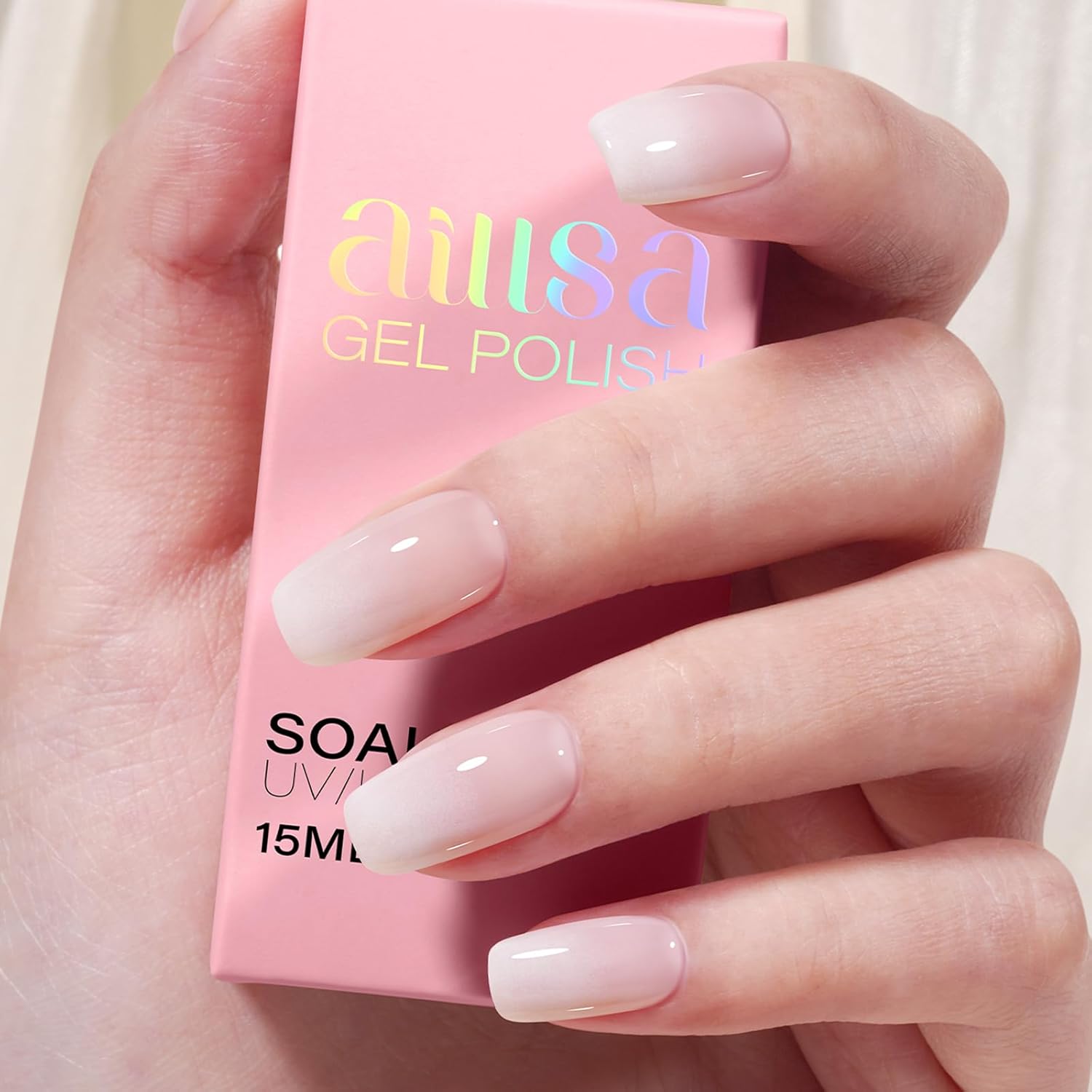 AILLSA Nude Gel Polish Pink Bunny Jelly Gel Nail Polish Sheer Neutral Translucent Gel Polish Long Lasting Milky Natural Color Nails Soak Off U V Gel for Nail Art at Home Valentine Gift 0.51 Oz GD53 - Image 2