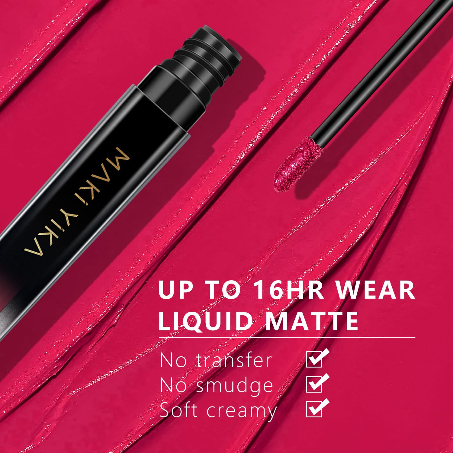 MAKI YIKA Magenta Lipstick for Women Color Stay Long Lasting Lipsticks, No Smudge Matte Liquid Red Lipstick Transferproof Cruelty-Free Lip Color | Magenta - Image 3