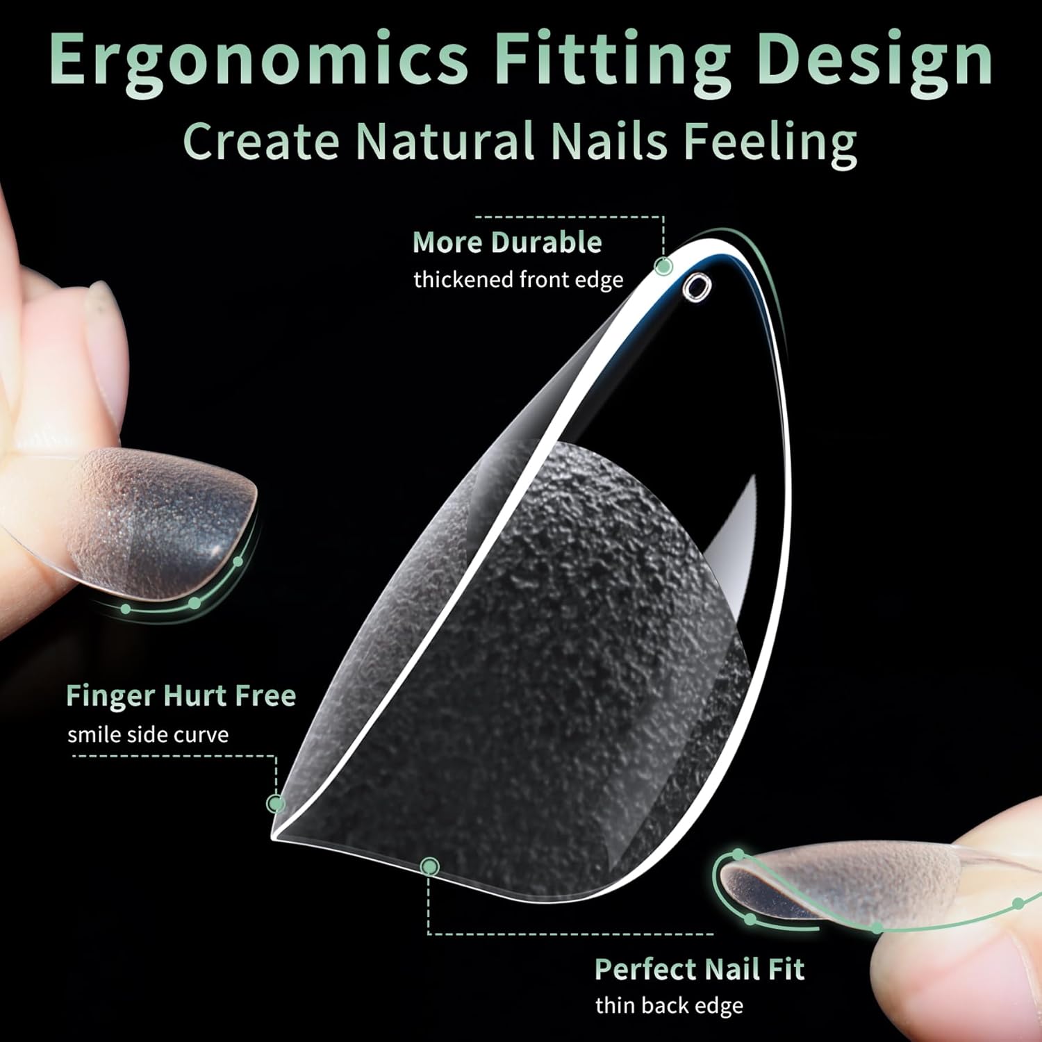 Extra Short Almond Nail Tips, 216pcs Acrylic Fake Nails Soft Gel Nail Tips, Full Cover Pre-Shaped Matte Clear Press on Nails for Extension, Diy at Home Manicure 12 Sizes - Image 2