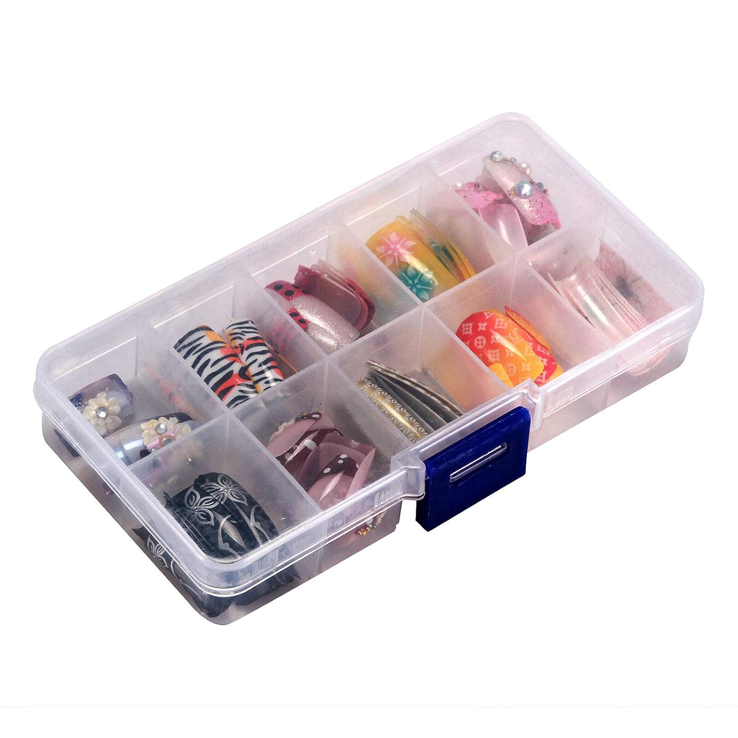 100 Piece Mixed Size French Style Acrylic False Nail Tips with Clear Case for Ballerina Nails - Image 7