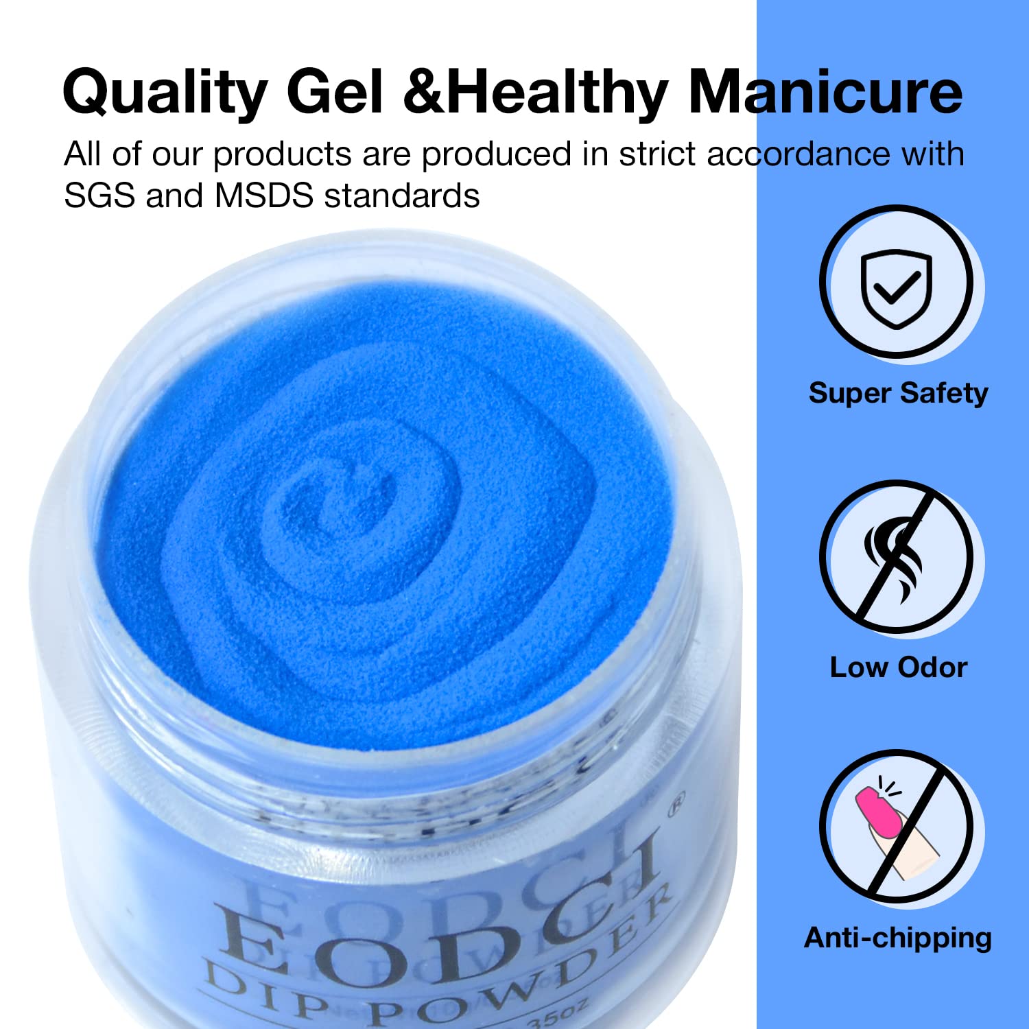 12 Pcs Glitter Blue Dip Powder Nail Kit Starter, Dark Green Blue Snow Dipping Powder Kit With Base & Top Coat/Activator/Brush Saver, Odor-Free&Long-Lasting, No Needed Nail Lamp Curing - Image 5
