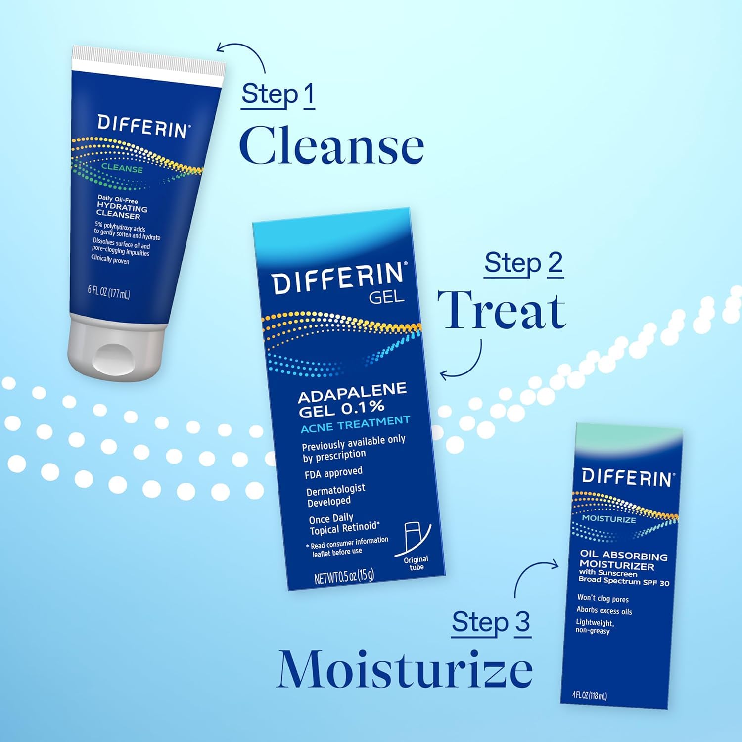 Differin Acne Treatment Gel, 30 Day Supply, Retinoid Treatment for Face with 0.1% Adapalene, Gentle Skin Care for Acne Prone Sensitive Skin, 15g Tube (Packaging May Vary) - Image 8