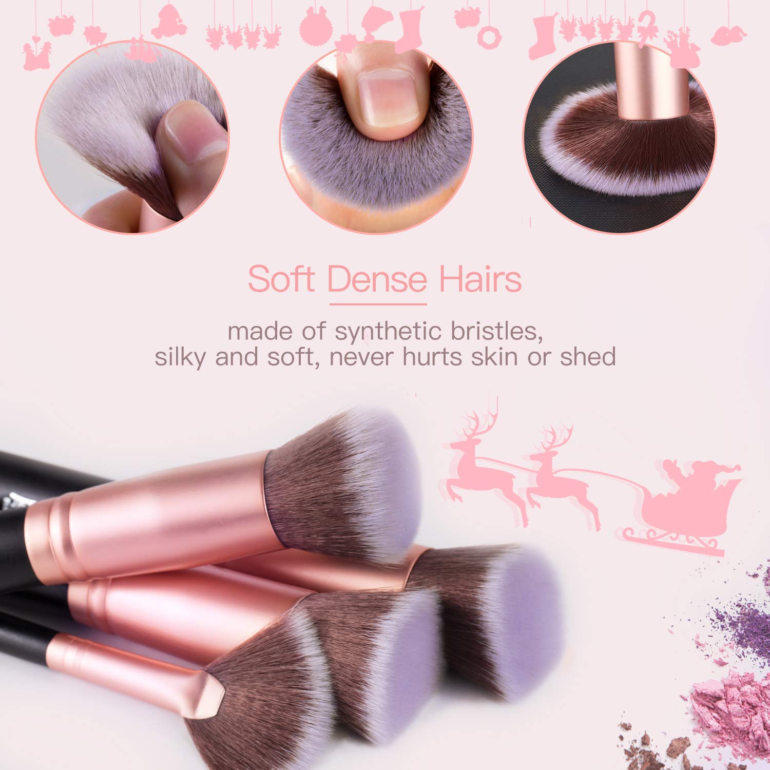Makeup Brushes Makeup Brush Set - 16 Pcs BESTOPE PRO Premium Synthetic Foundation Concealers Eye Shadows Make Up Brushes set,Eyeliner Brushes(Black) - Image 4