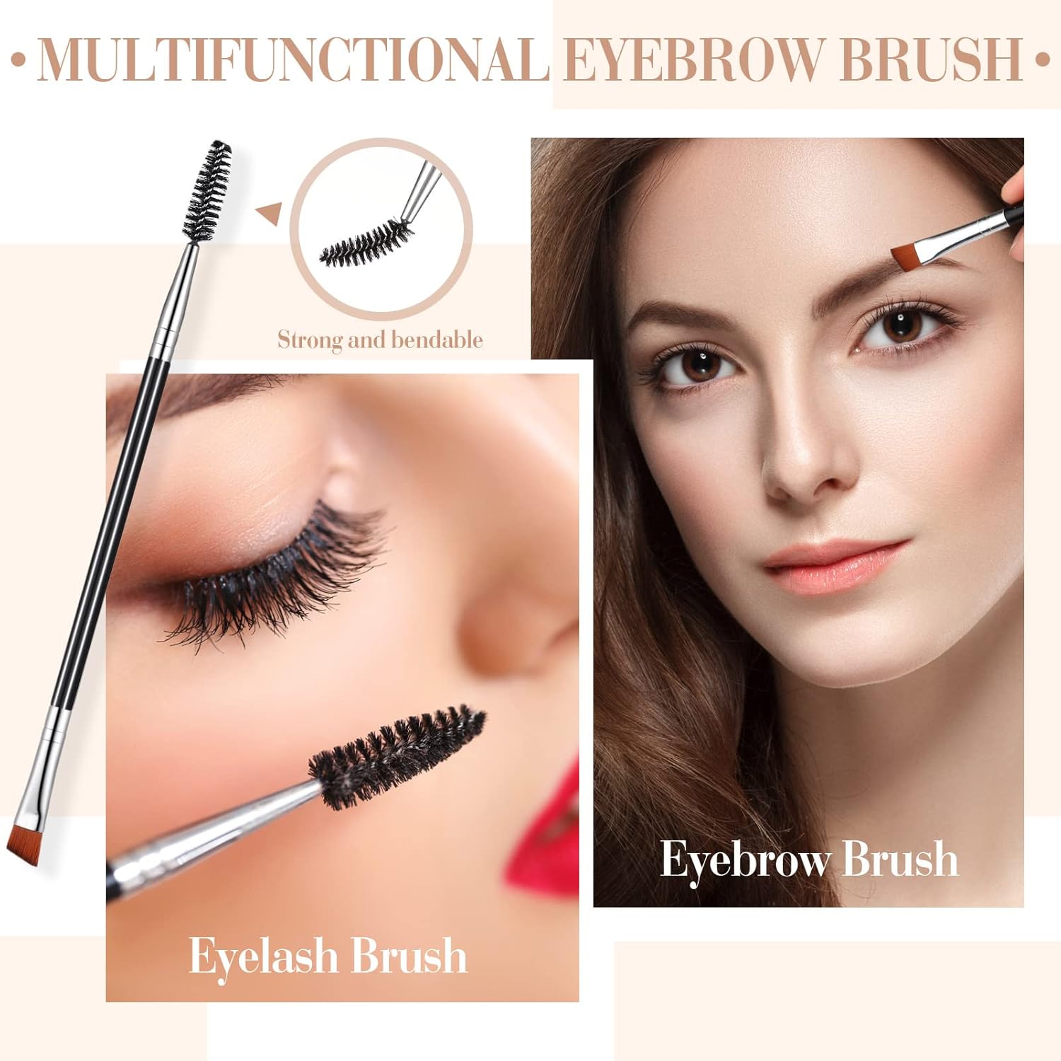 Eyelash Curlers with Comb Eyebrow Brush Kit for Women Lash Curler Eyelash Comb Seperator Mascara Brushes Eyebrow Brush and Comb Silicone Refills Pads - Image 7