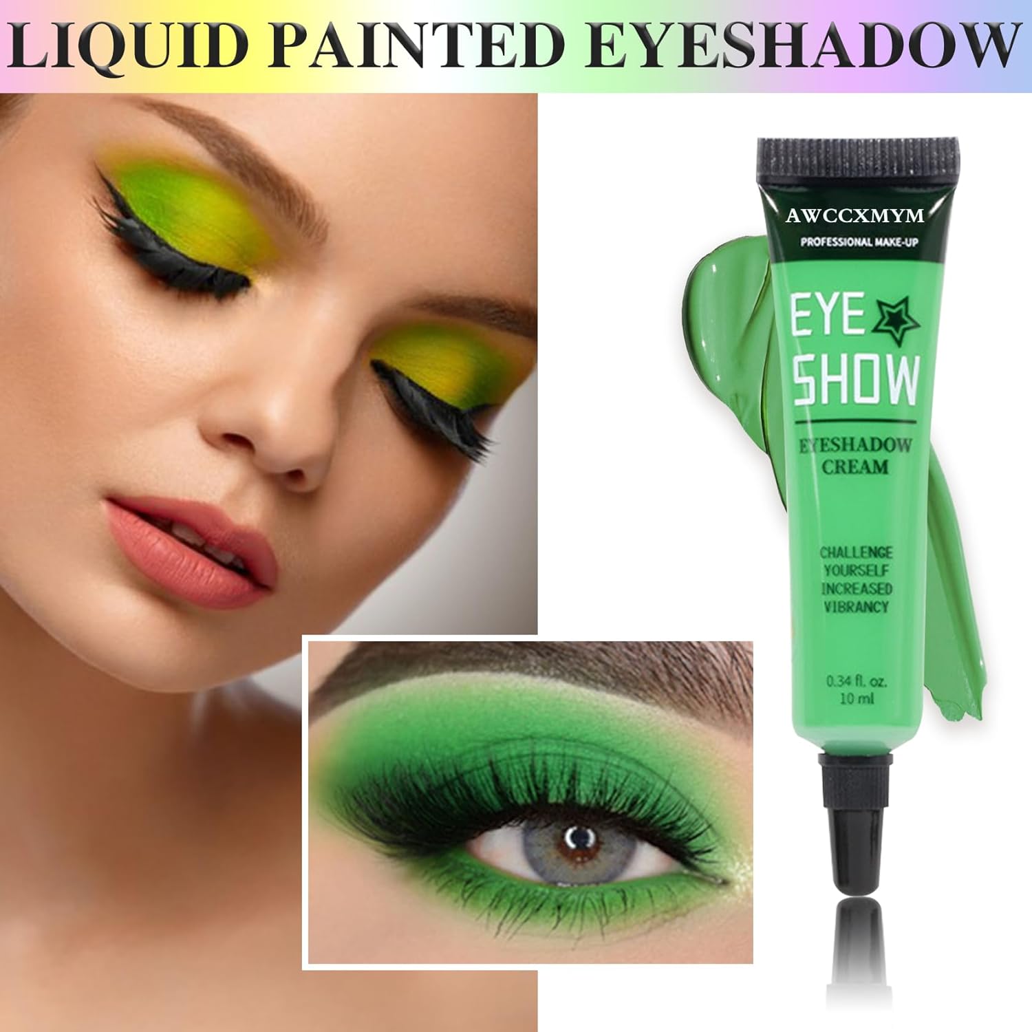 AWCCXMYM Green Glitter Eyeshadow Cream Eyeshadow Colorful Highly Pigmented Shiny Pearl Matte Eyeshadow Palette For Eyeliner Face Body Paint 04#Green - Image 2