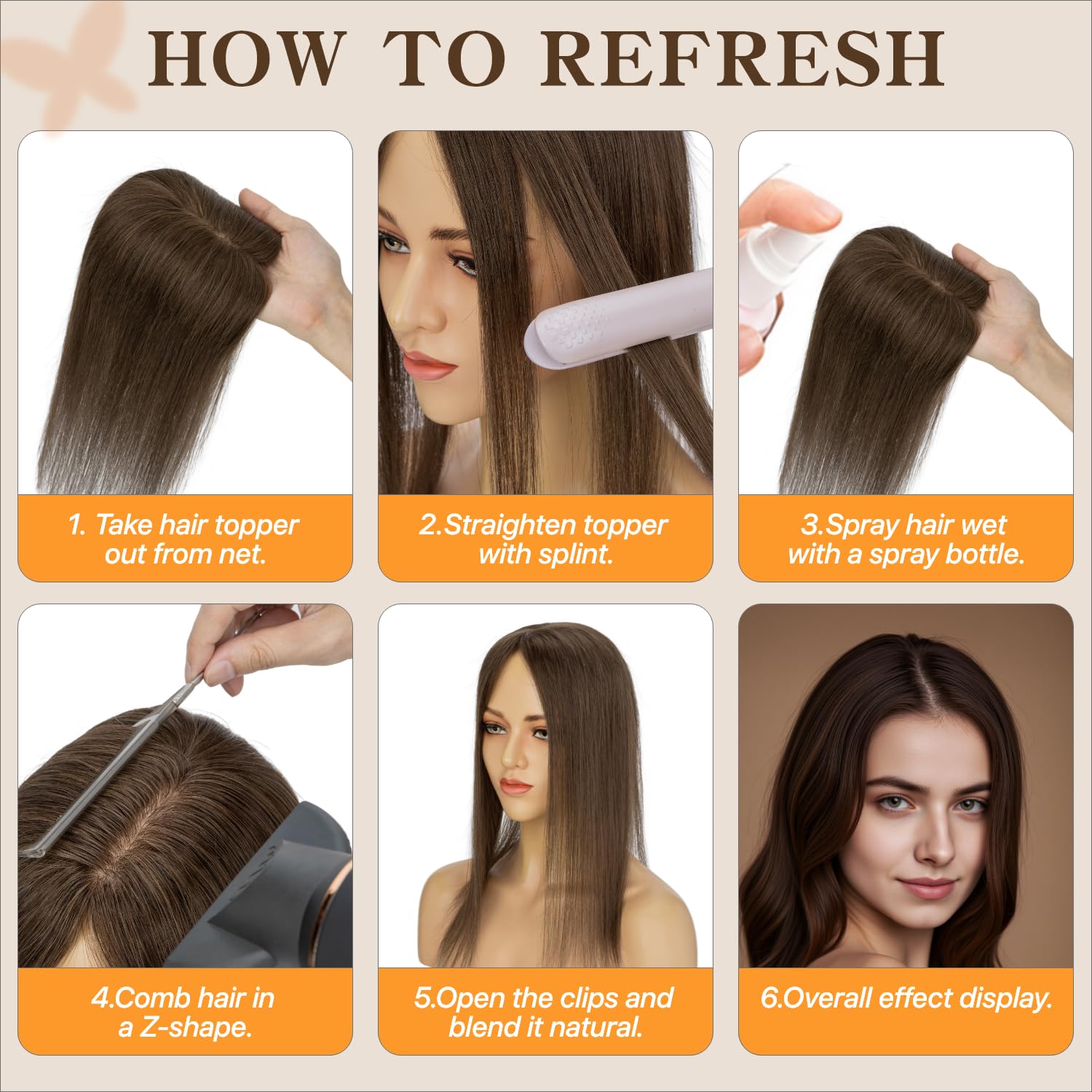 Human Hair Topper for Women No Bangs, 100% Remy Toppers Hair Pieces for Women,150% Density, No Tangle & Smooth, 10 Inch #Dark Brown - Image 7