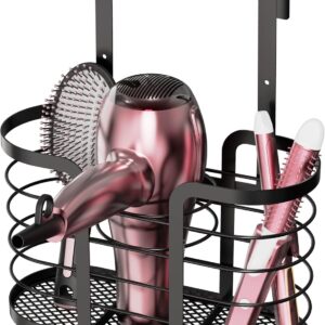 YIGII Hair Tool Organizer - Dryer Holder/Blow Holder Cabinet Door, Bathroom Care & Styling Tools Storage Basket for Dryer, Flat Irons, Curling Straighteners
