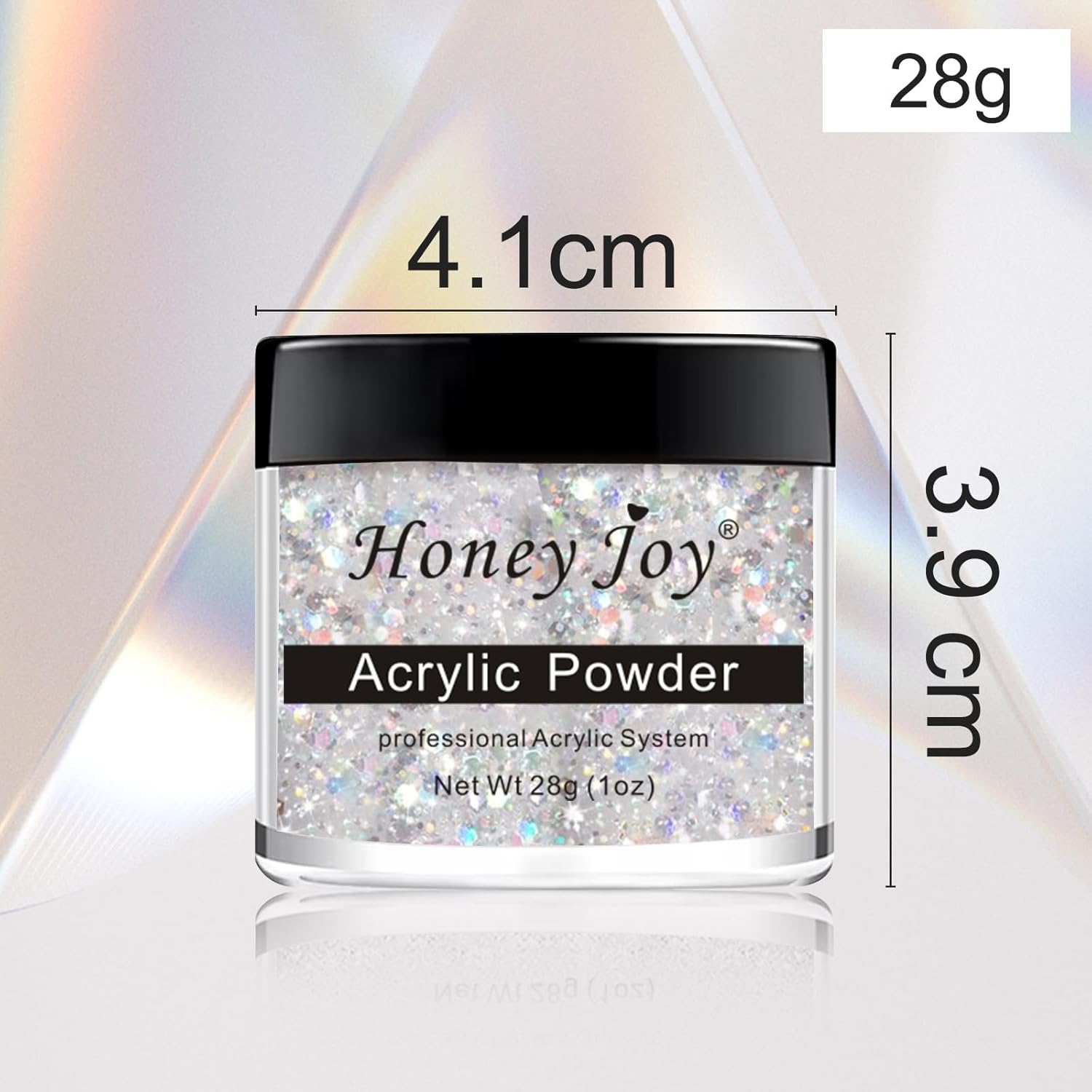 Honey Joy 28g/box Color Acrylic Powder Professional Holographic Silver Glitter Acrylic Nail Manicure Powder for Nail Extension Acrylic Nail System,HJ-NAP017-No.37 - Image 5
