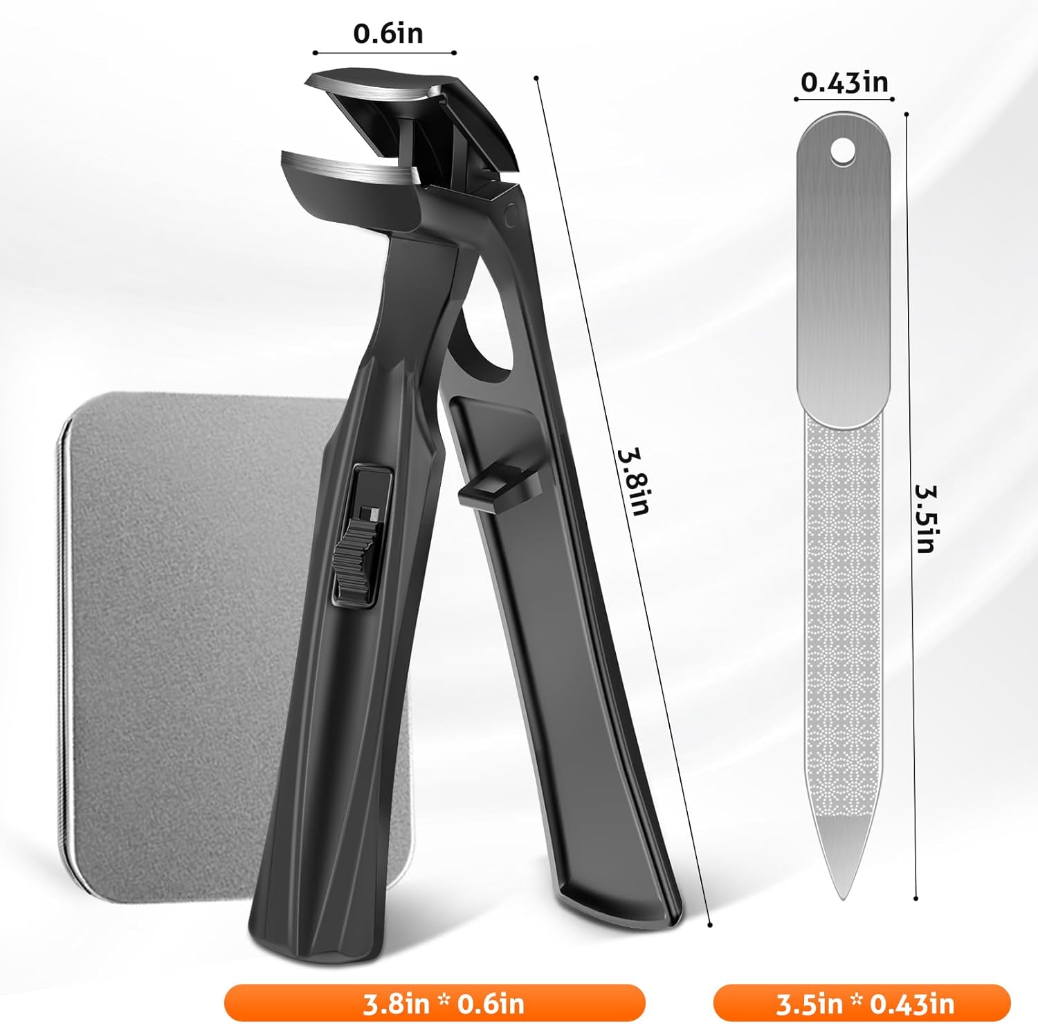 Toenail Clippers for Seniors Thick Toenails, Upgrade Angled Head Large Toe Nail Clippers for Men with Wide Jaw Opening, Sharp Heavy Duty Fingernail Clipper Cutter with Catcher Long Handle -Black - Image 8