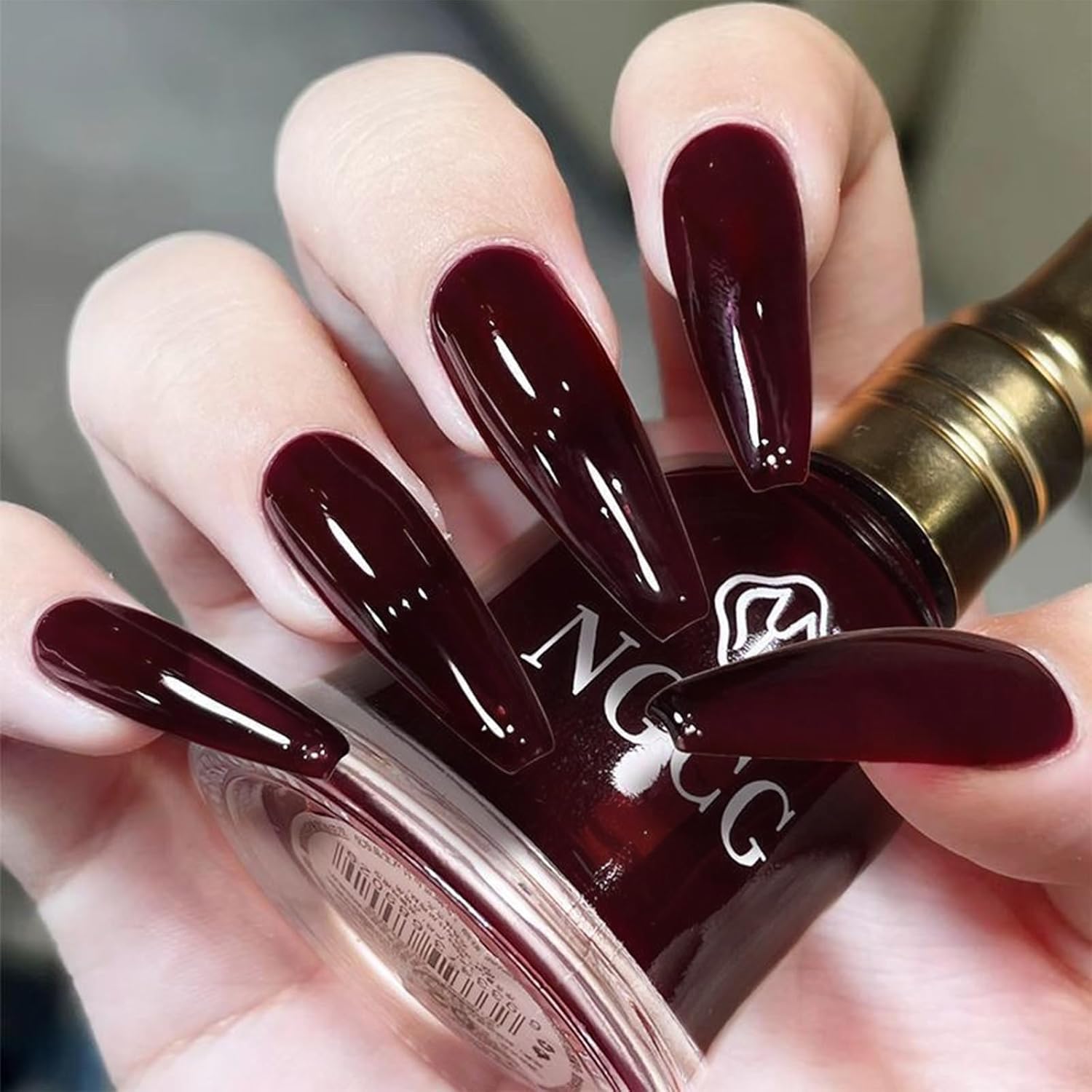 COSMOO 15ml Dark Red Quick Dry Nail Polish, Brown Red Chip-Resistant Nail Lacquer for Nail Art - Image 4