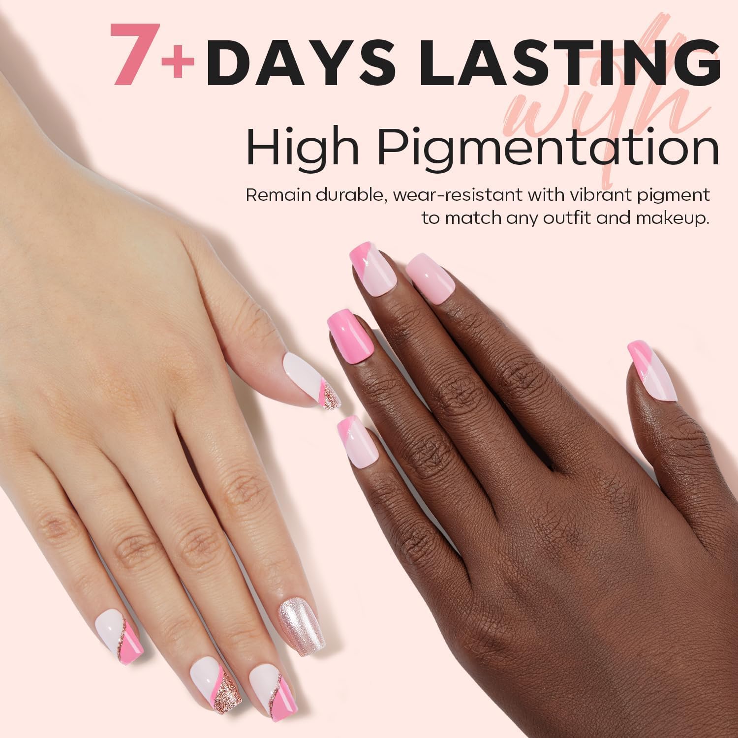 modelones Nail Polish Set 6 Colors Neutral Nude Pink Mini Skin Tones Collection Quick Dry Neutral Glitter Finger Nail Polish Home DIY Manicure Valentine's Gift for Women Girl - Image 4
