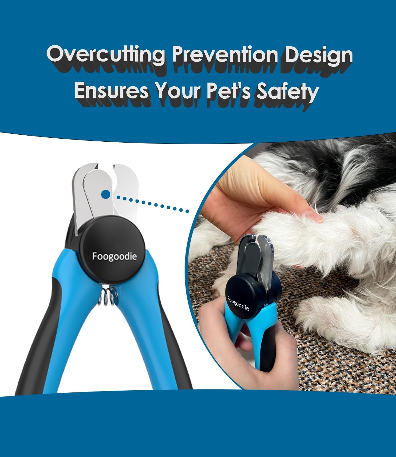 Dog Nail Clippers with Light, 2 in 1 Dog Nail Trimmers with Safety Guard & Quick Sensor to Prevent Over-Cutting, Includes Pet Grooming Comb & Nail File, Ideal for Cats & Dogs - Image 4