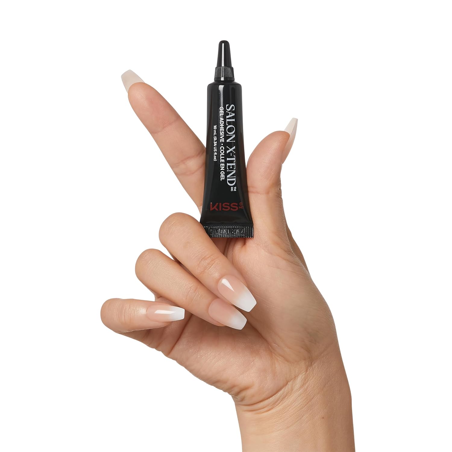 KISS Salon X-tend, Press-On Nails, Nail glue included, 'Gel Adhesive', Clear, Size, Shape, Includes 10Ml Led Gel Adhesive - Image 5