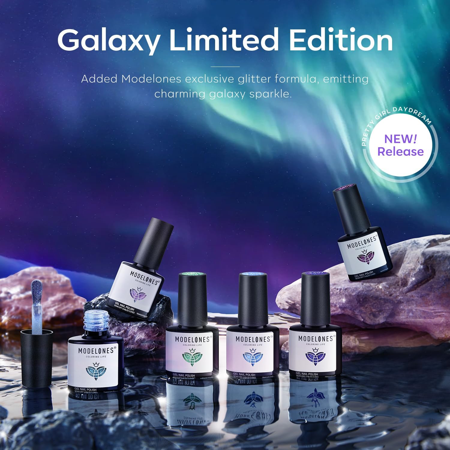 modelones Chameleon Gel Nail Polish Set- 6 Colors Aurora Shimmer Glitter Gel Polish Kit Blue Green Purple Nail Gel Polish All Seasons Soak Off LED Nail Lamp Nail Art Gel Kit DIY Salon Gift for Women - Image 7
