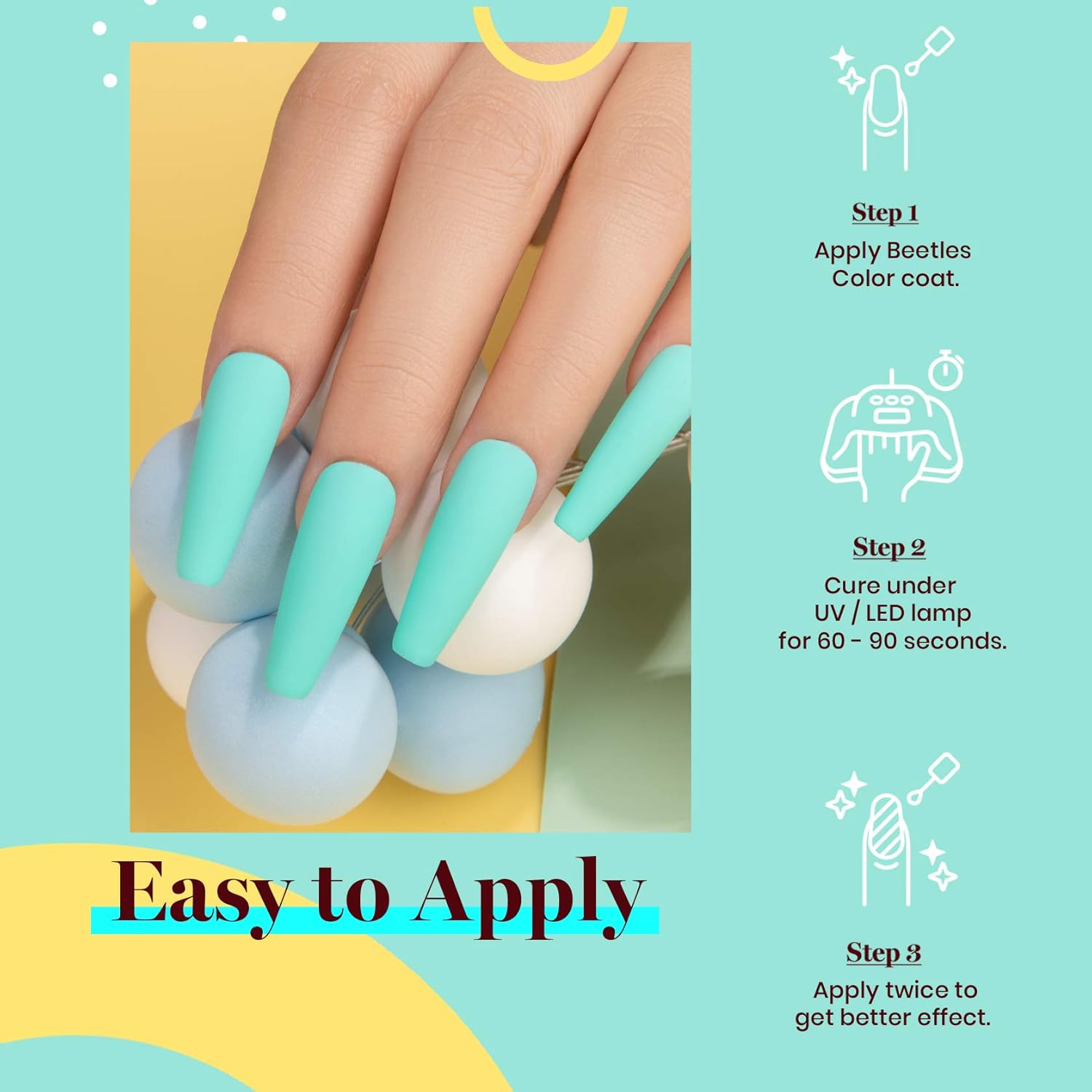 Beetles Gel Nail Polish Cascade Green Color Soak Off UV LED Nail Lamp Gel Polish 15 ml for All Season Gel Polish Nail Art Design Manicure Salon DIY Salon Gel - Image 6